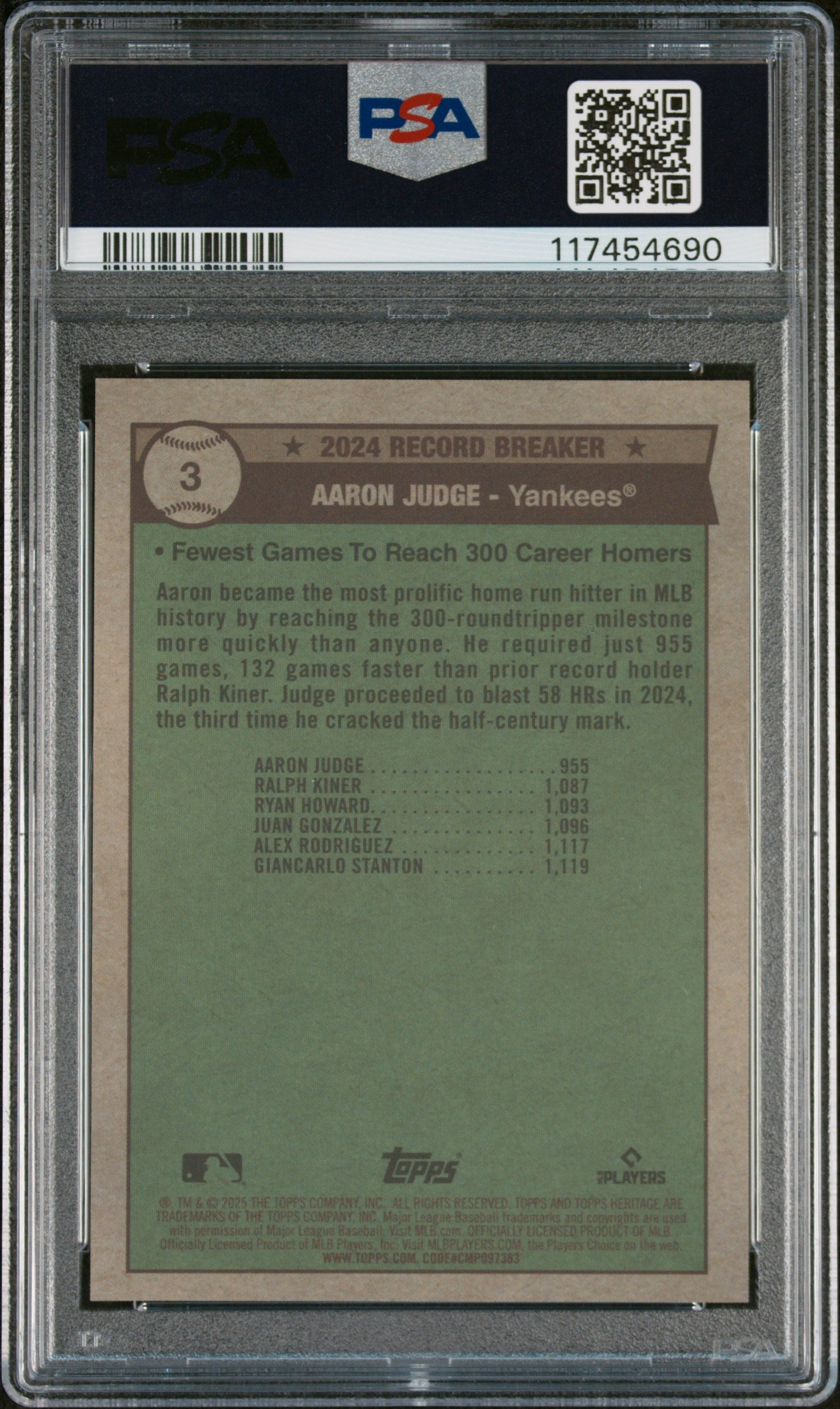 2025 Topps Heritage Chrome Gold Refractor Aaron Judge #3 /50 PSA 9