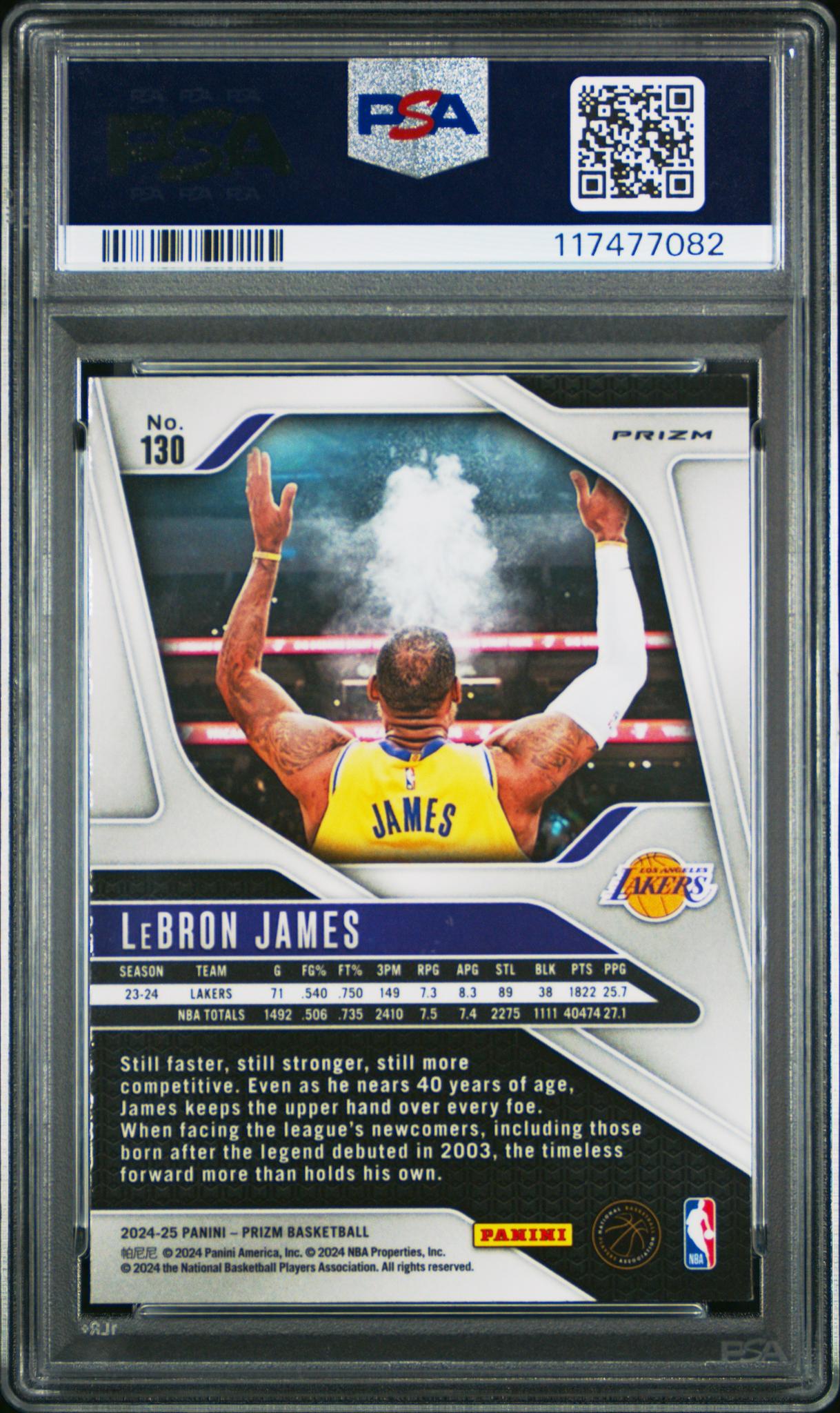 2024 Panini Prizm Red White Blue Prizm LeBron James #130 PSA 9