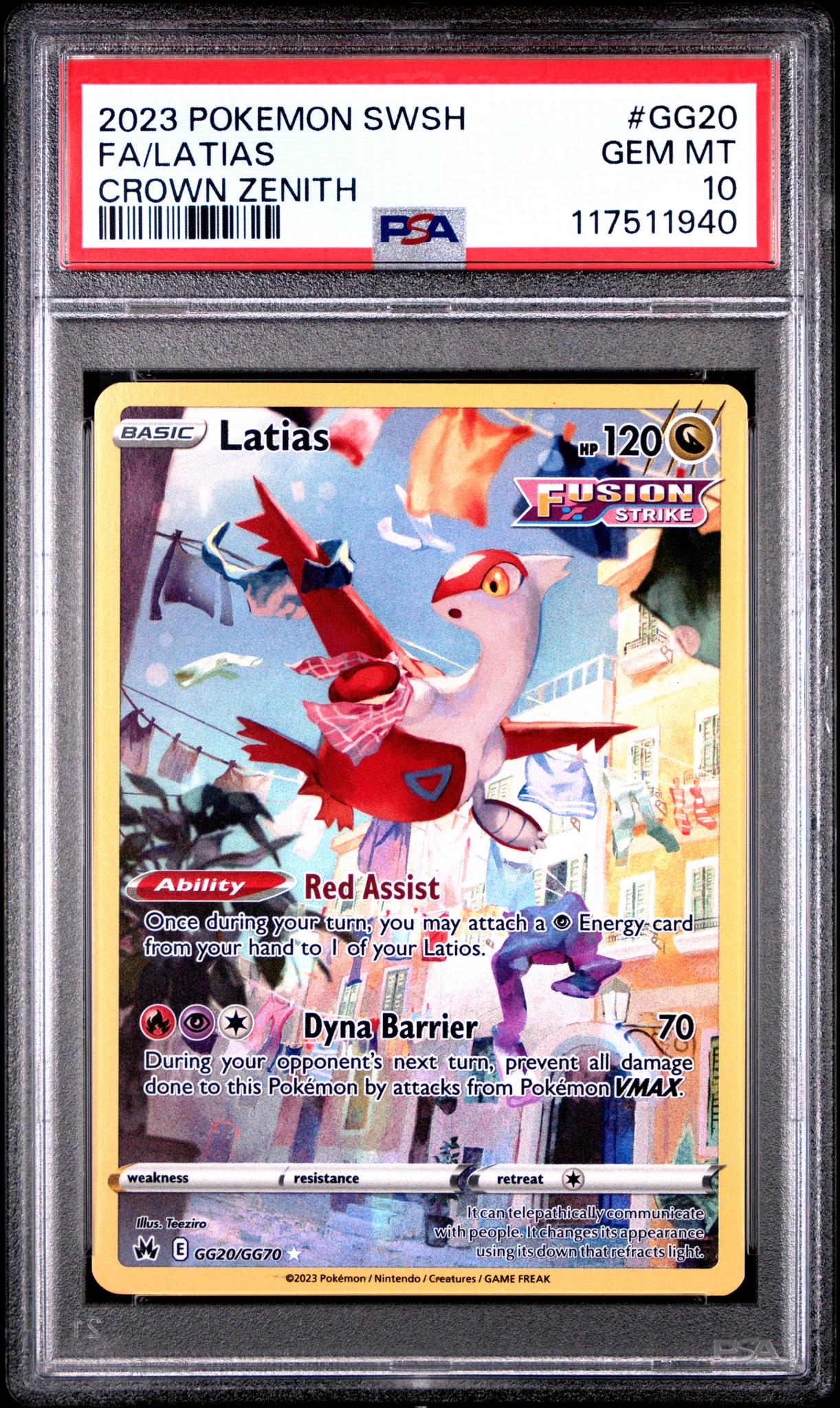 2023 Pokemon Sword and Shield Crown Zenith Galarian Gallery Latias #GG20 PSA 10