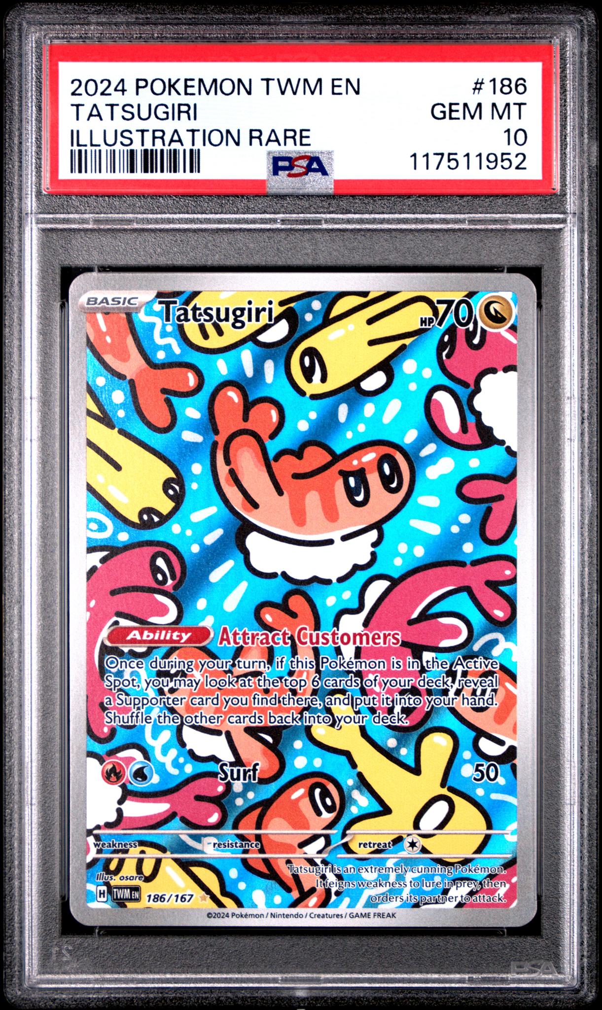 2024 Pokemon Twilight Masquerade Illustration Rare Tatsugiri #186 PSA 10