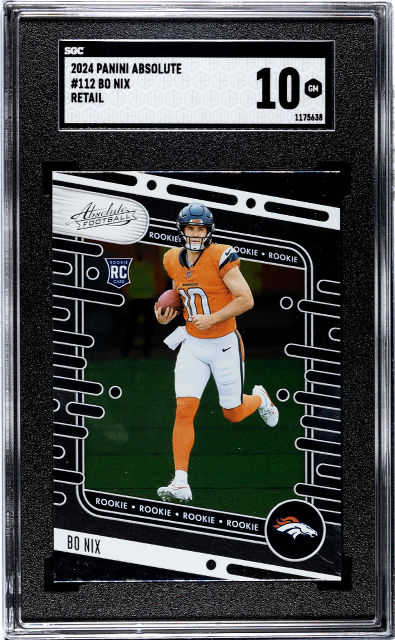 2024 Panini Absolute Retail Bo Nix #112 RC SGC 10