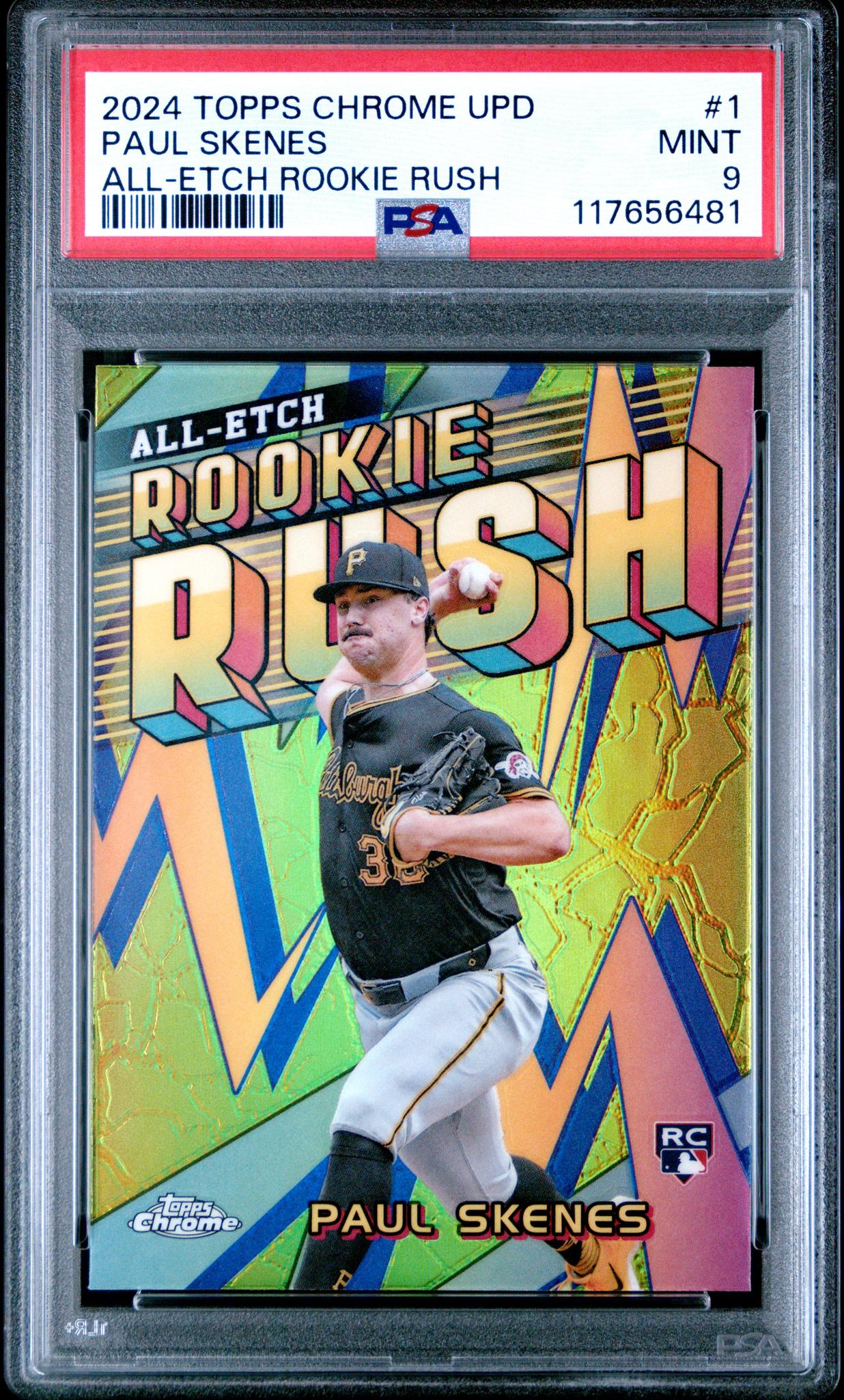 2024 Topps Chrome Update All-Etch Rookie Rush Paul Skenes #CAERU-1 RC PSA 9