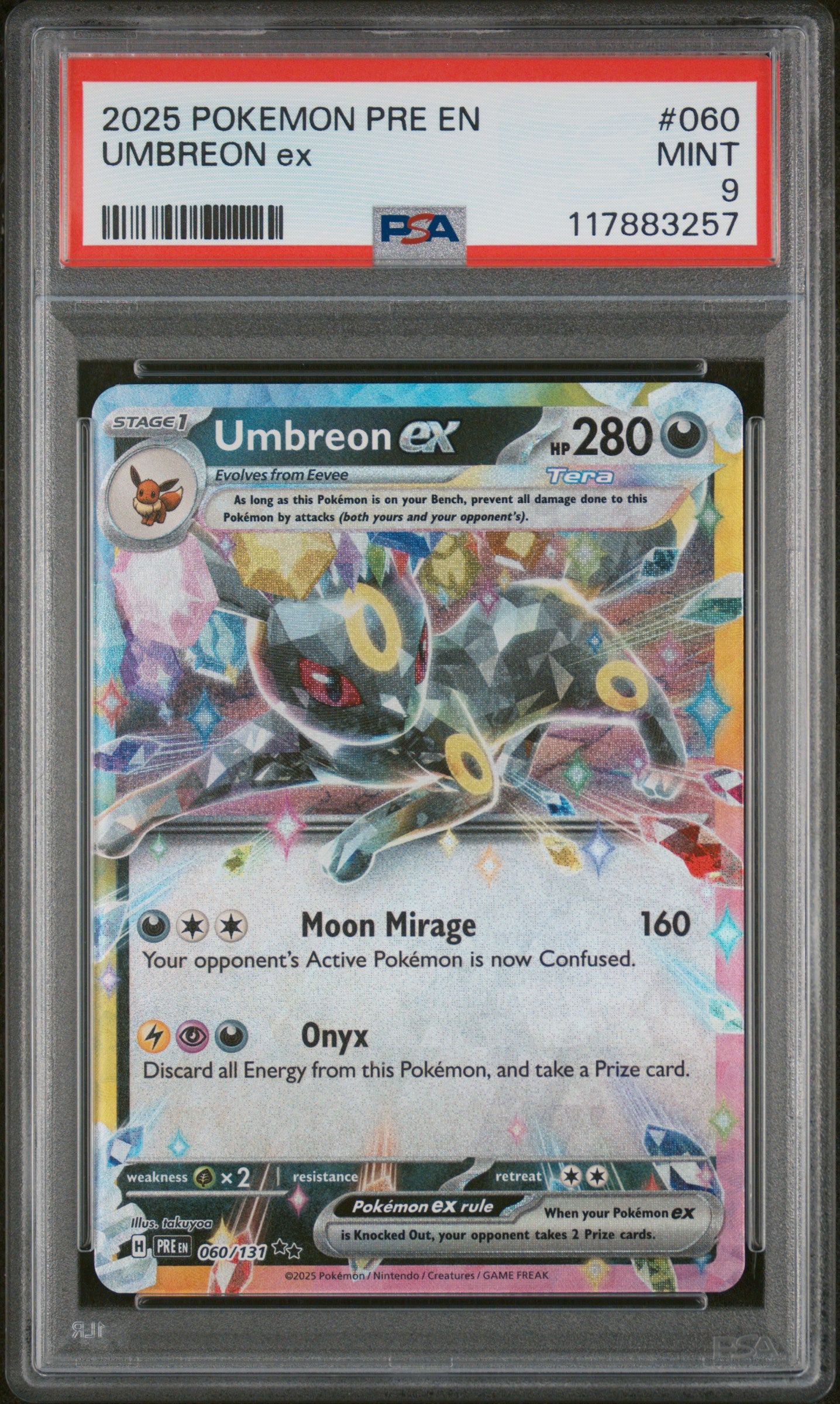 2025 Pokemon #060/131 Umbreon ex PRE EN PSA 9