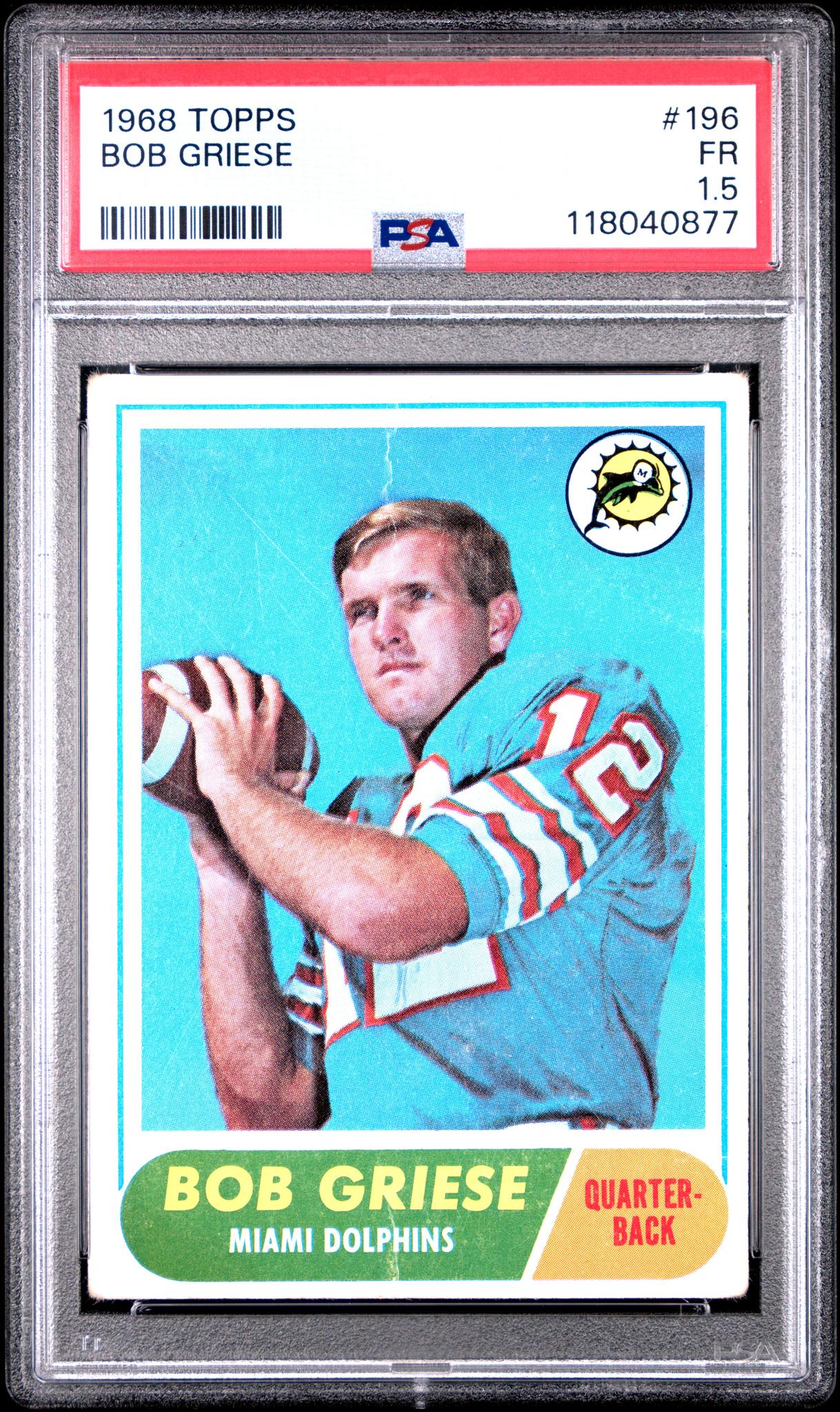 1968 Topps Football Bob Griese #196 RC PSA 1.5