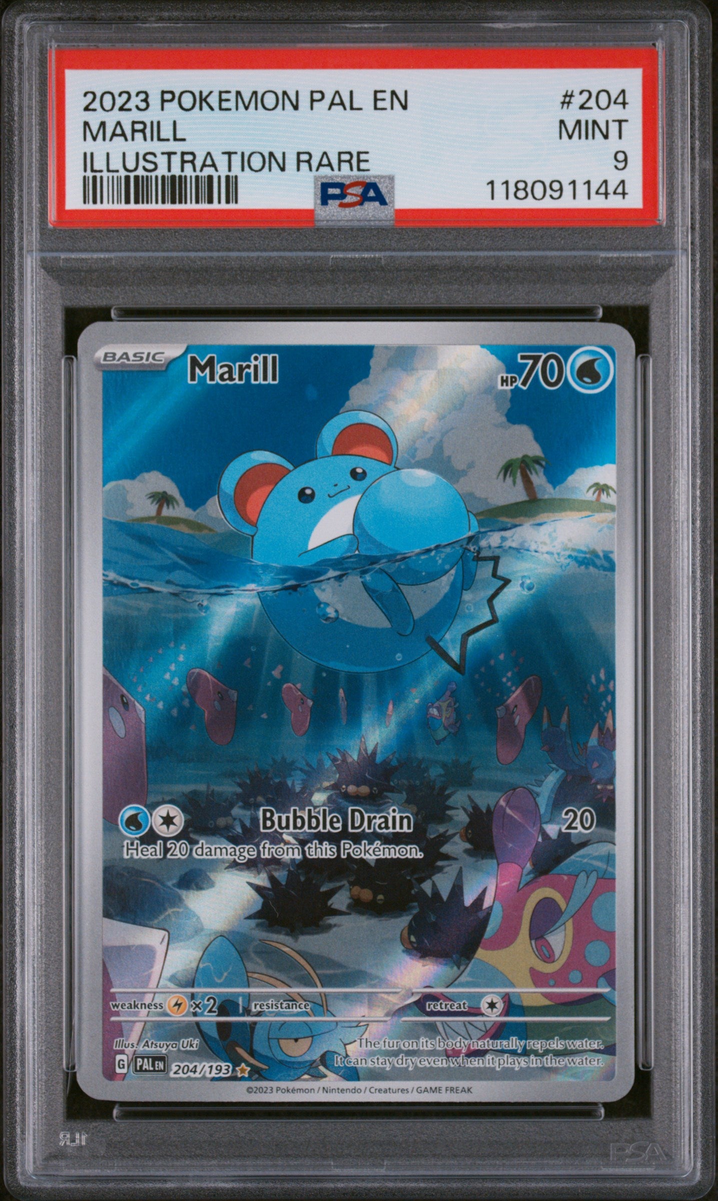 2023 Pokemon #204 Marill Illustration Rare PSA 9