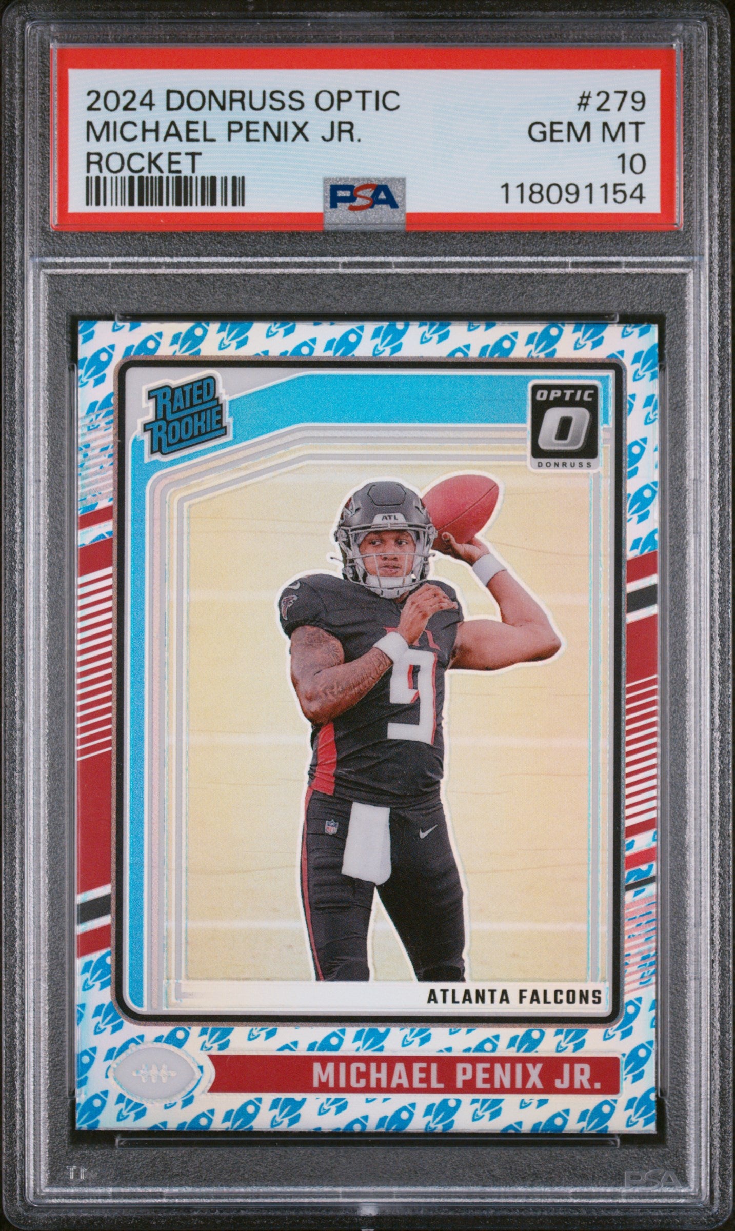 2024 Panini Donruss Optic Rocket Michael Penix Jr. #279 RC PSA 10