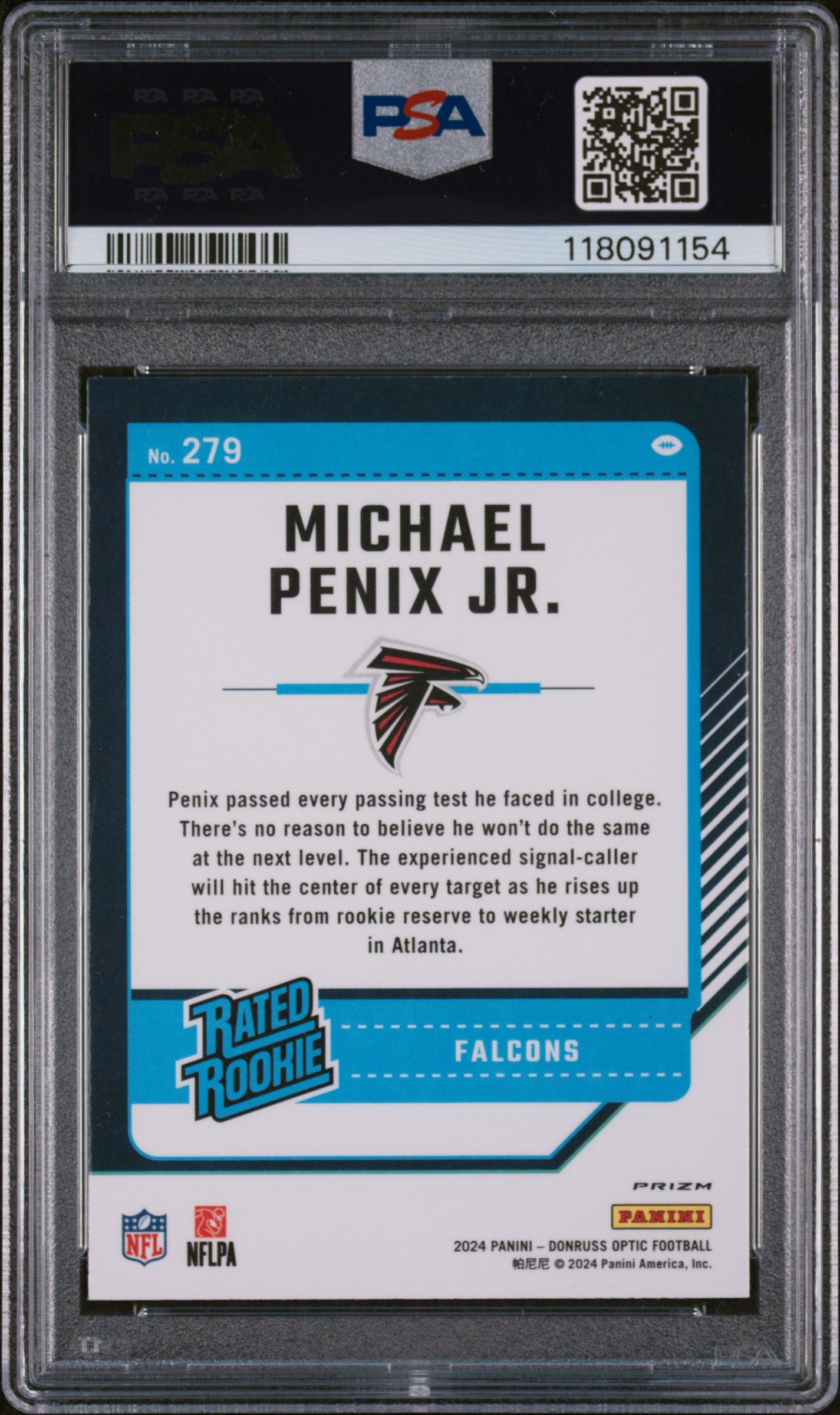 2024 Panini Donruss Optic Rocket Michael Penix Jr. #279 RC PSA 10