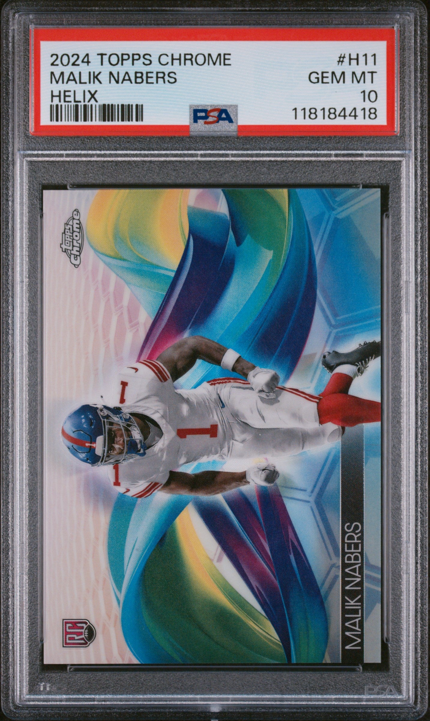 2024 Topps Chrome Helix Malik Nabers #H11 RC PSA 10