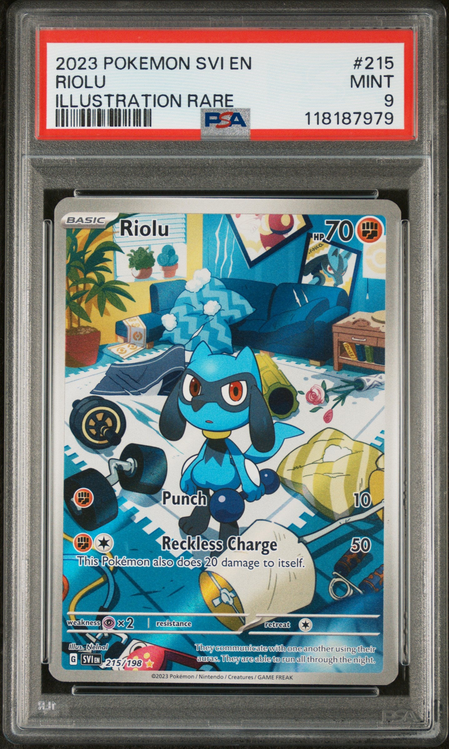 2023 Pokemon Scarlet and Violet Illustration Rare Riolu #215 PSA 9