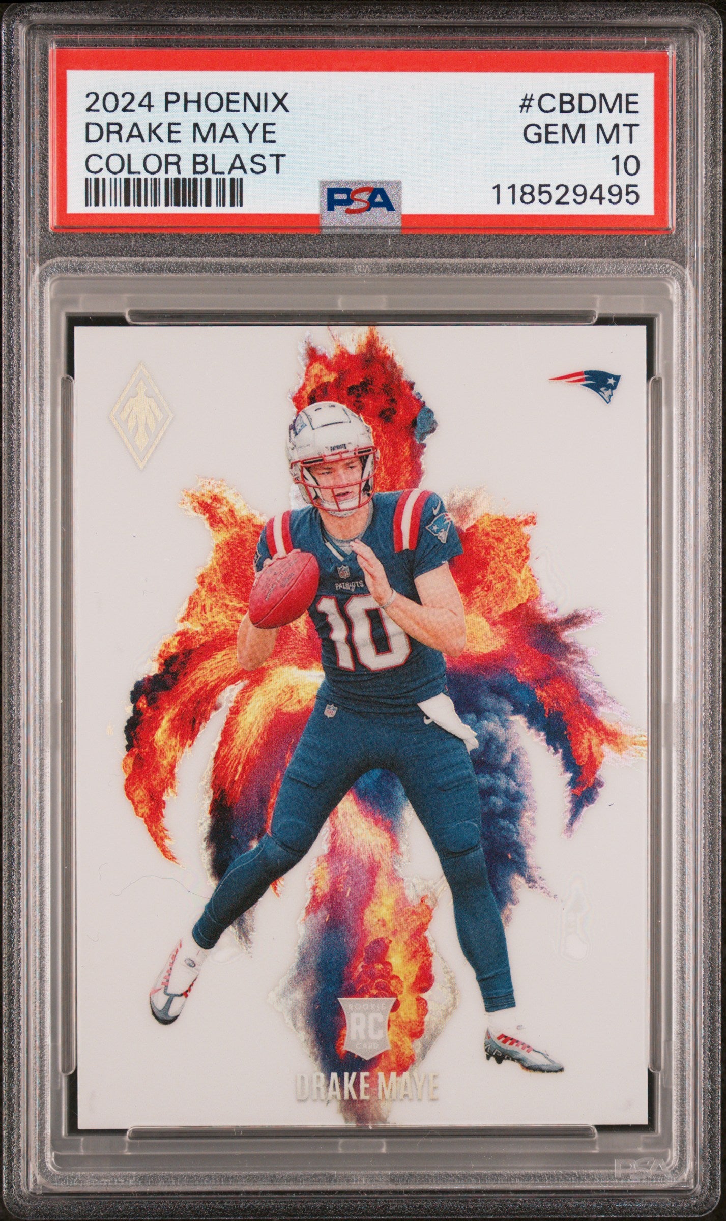2024 Panini Phoenix Color Blast Drake Maye #CB-DME PSA 10