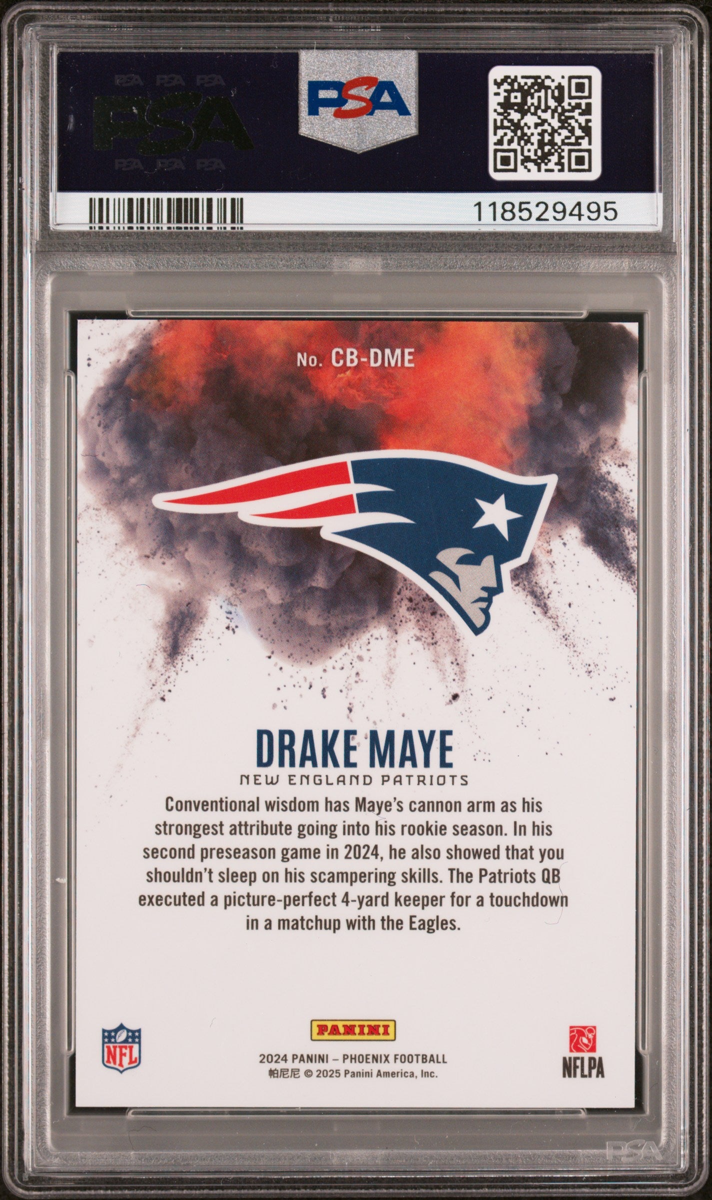 2024 Panini Phoenix Color Blast Drake Maye #CB-DME PSA 10