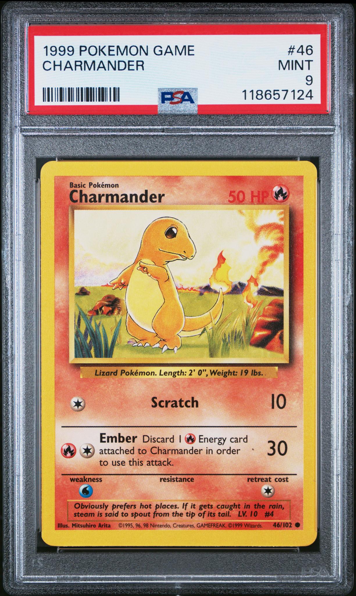 1999 Pokemon Base Set Charmander #46 PSA 9