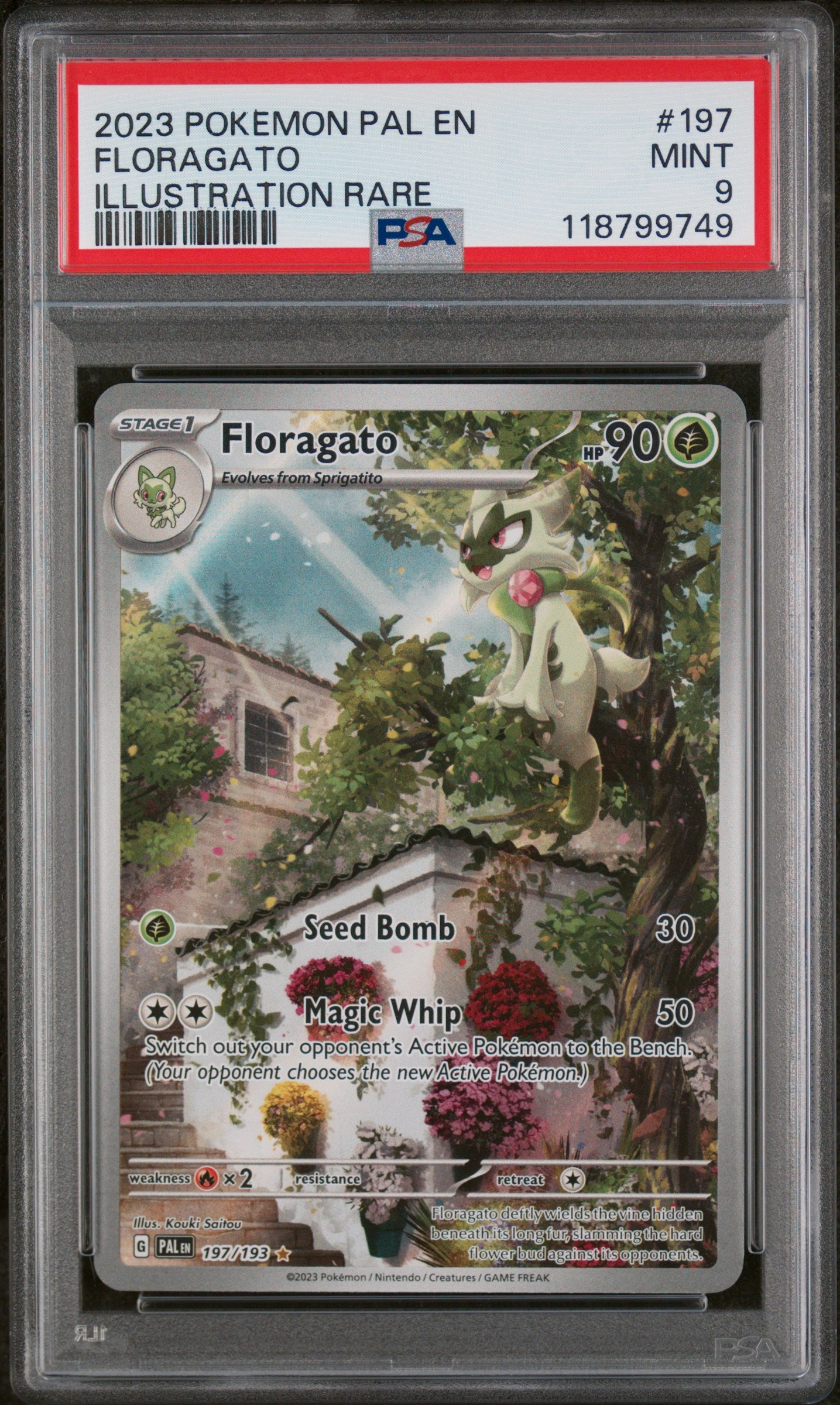 2023 Pokemon Scarlet and Violet Paldea Evolved Illustration Rare Floragato #197 PSA 9