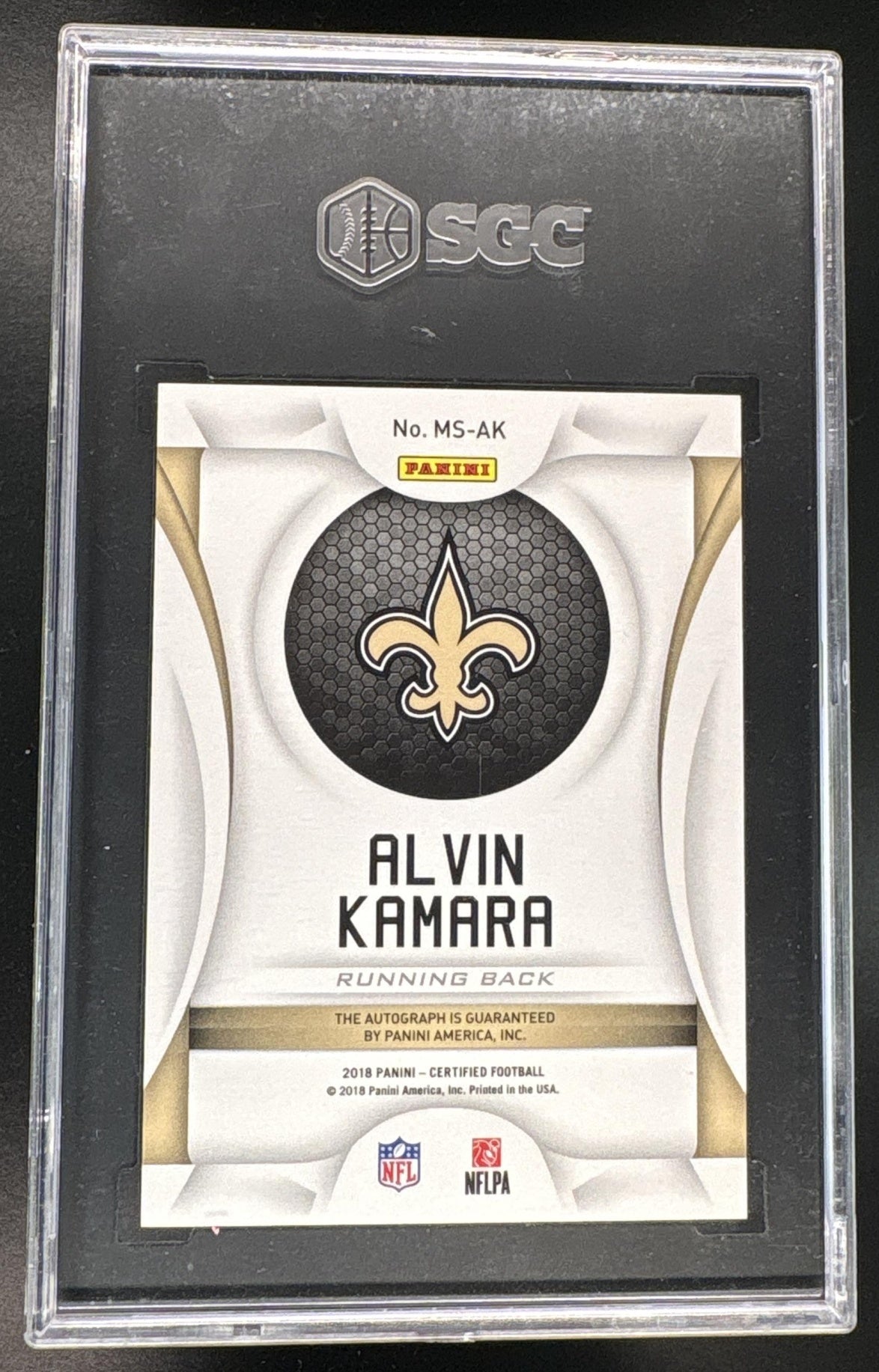 2018 Certified Alvin Kamara Mirror Signatures Blue Auto /30 SGC 9.5