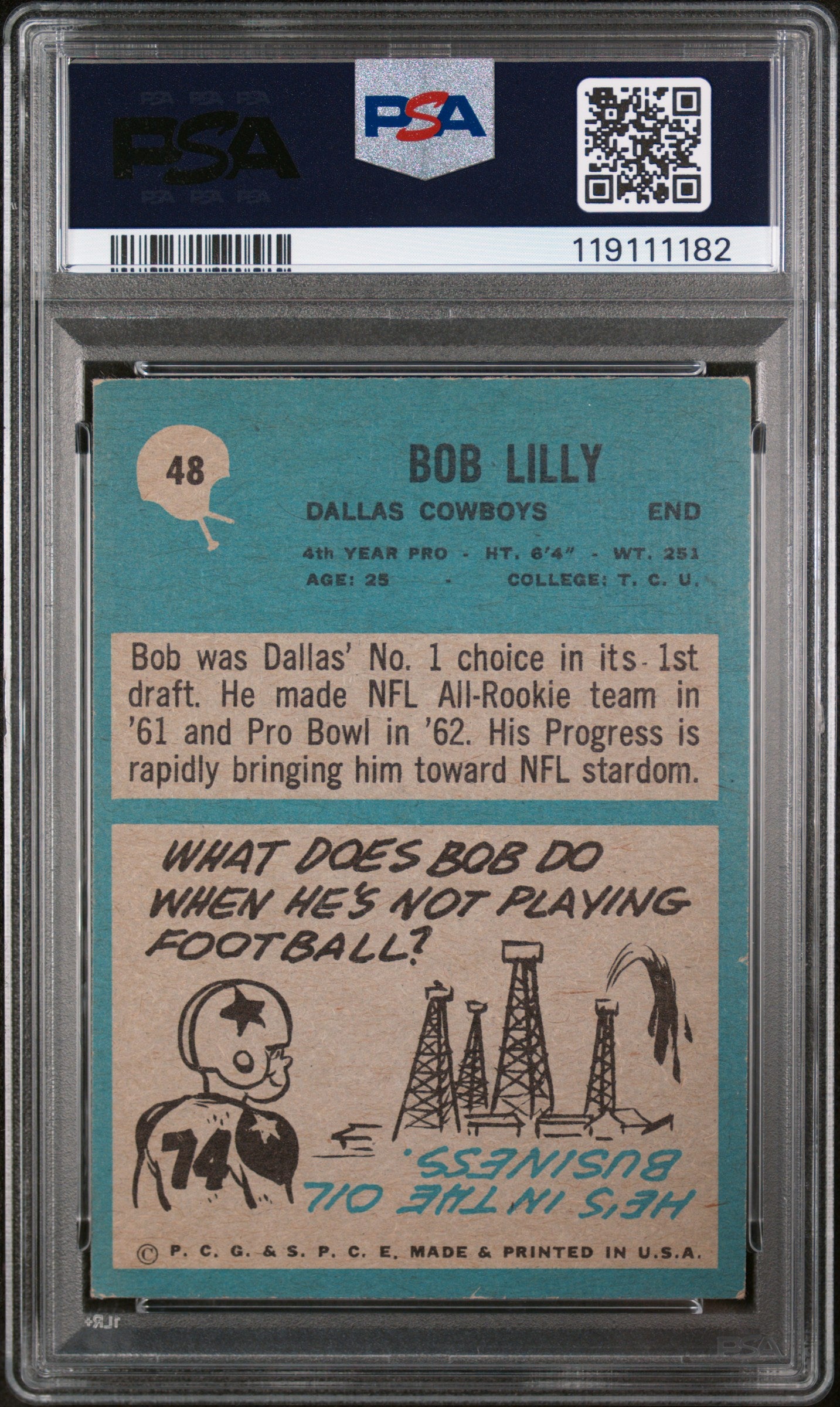 1964 Philadelphia Bob Lilly #48 PSA 3