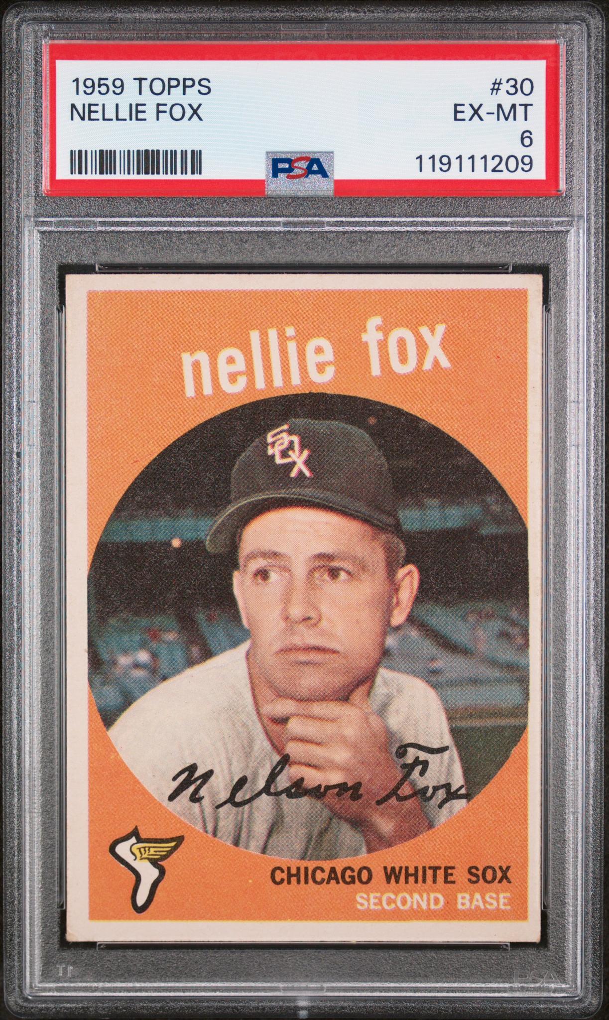 1959 Topps Baseball Nellie Fox #30 PSA 6