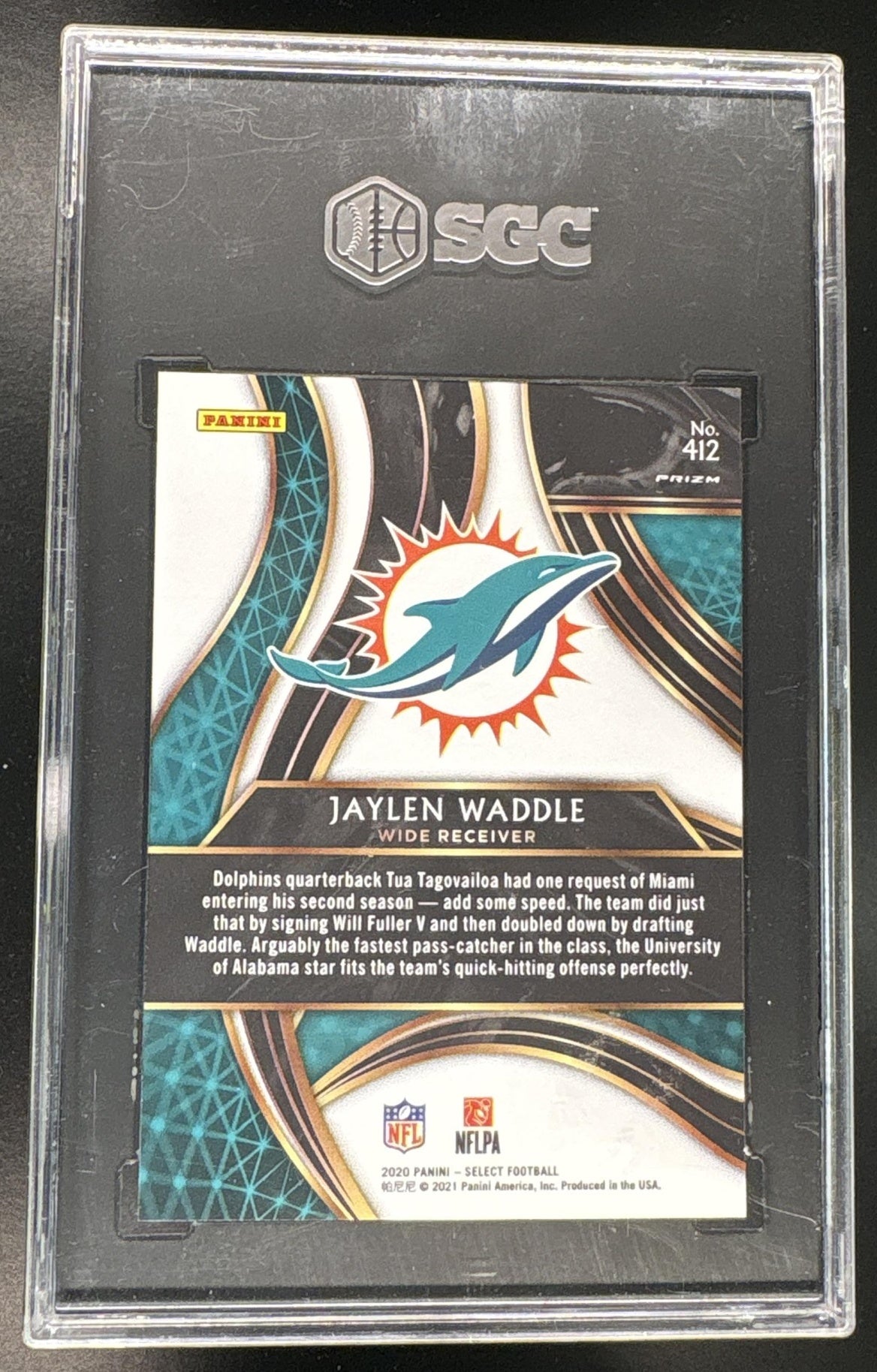 2020 Select #412 Jaylen Waddle  Rookie XRC Redemption SGC 10