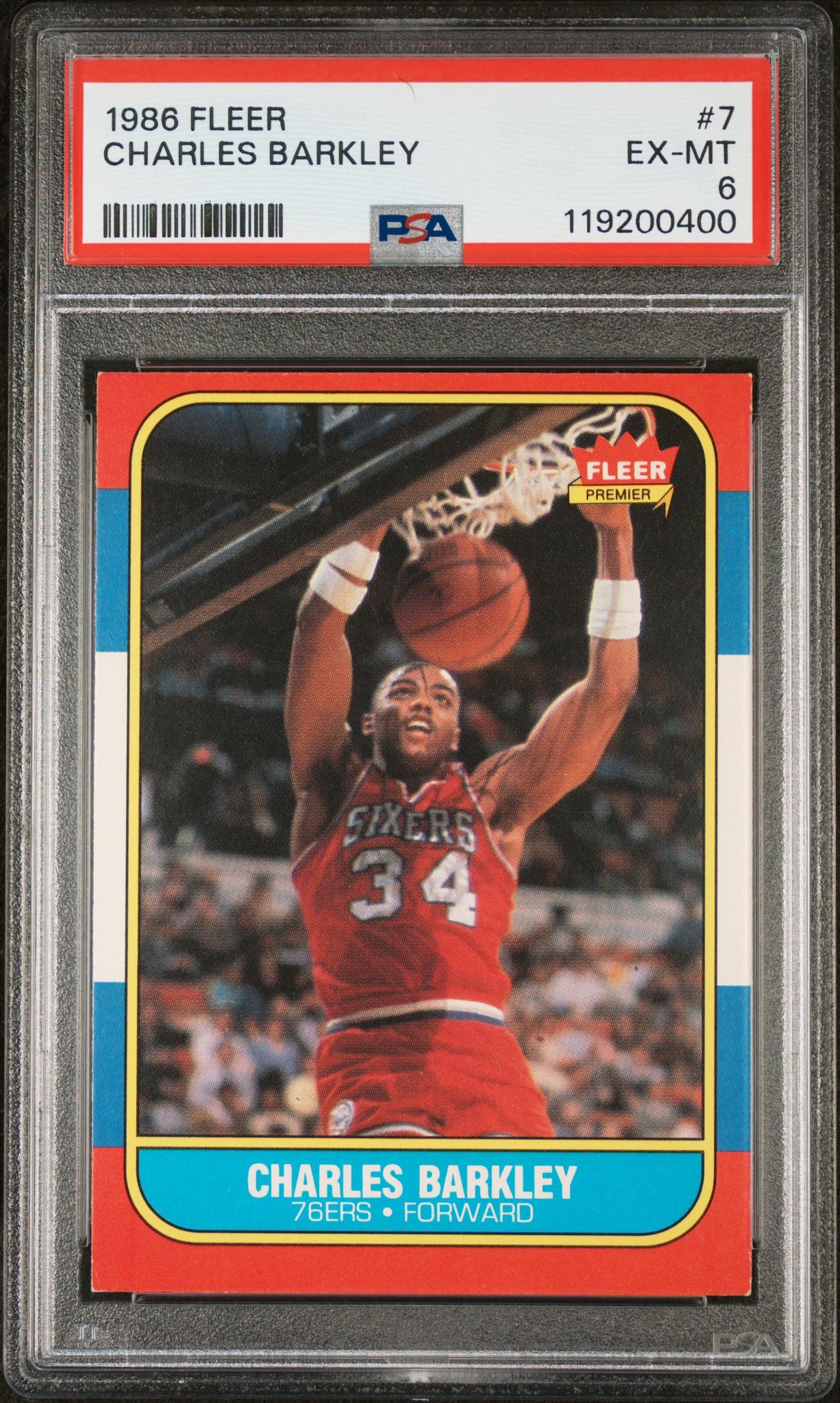 1986 Fleer #7 Charles Barkley PSA 6