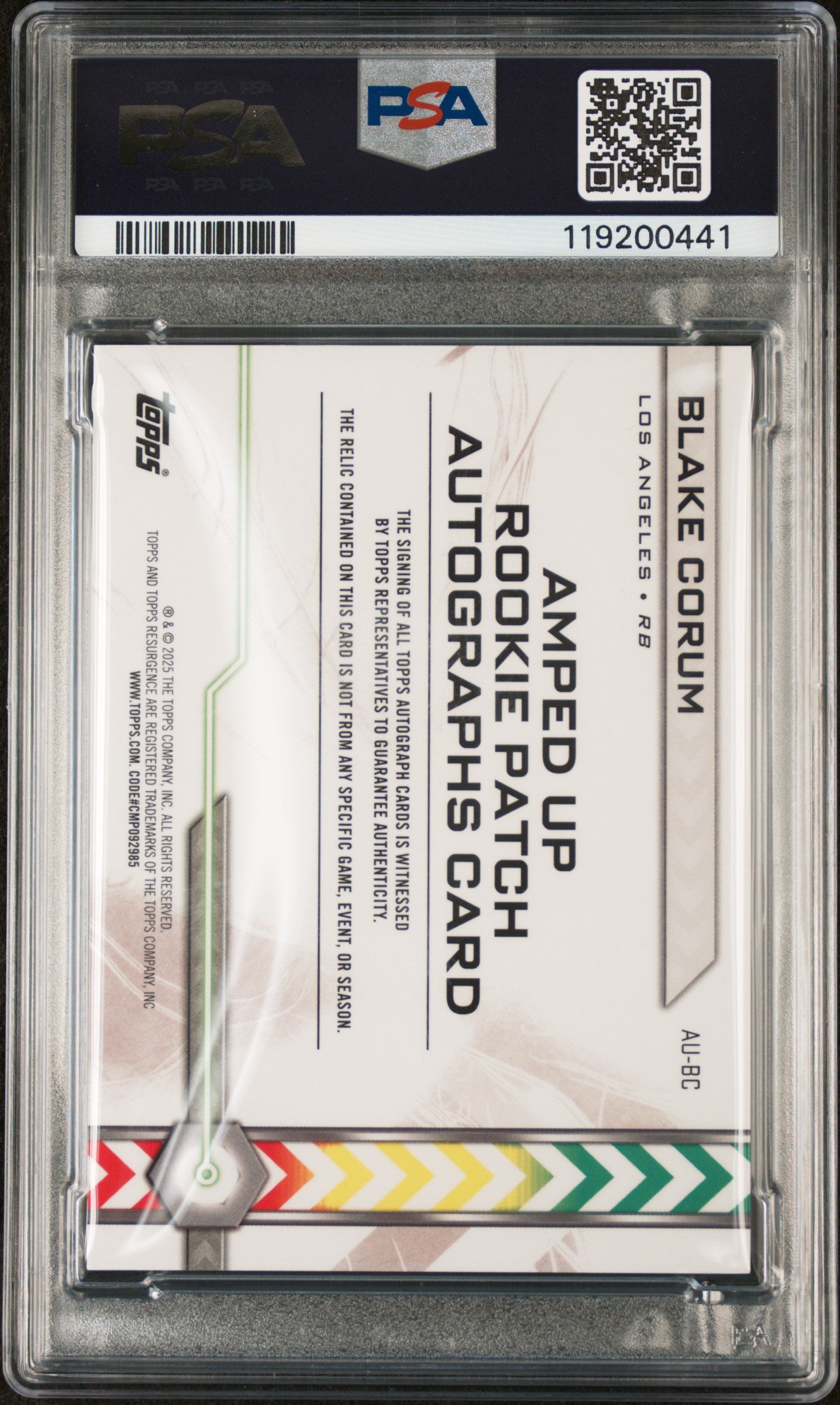 2024 Topps Resurgence #AUBC Blake Corum Amped Up /125 PSA 9