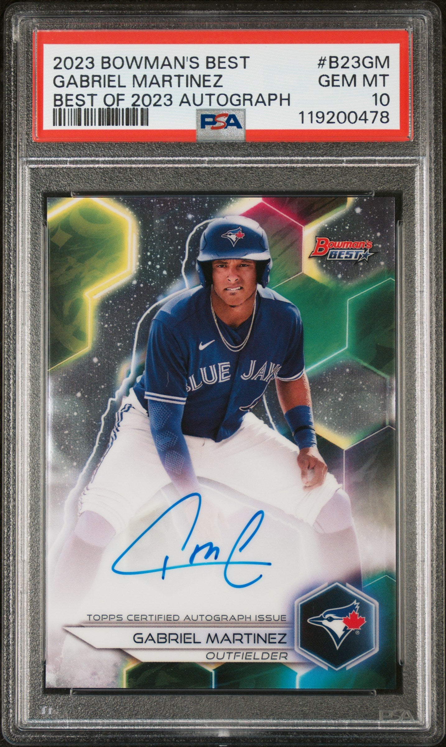 2023 Bowman's Best #B23GM Gabriel Martinez Best of 2023 Autograph Auto PSA 10