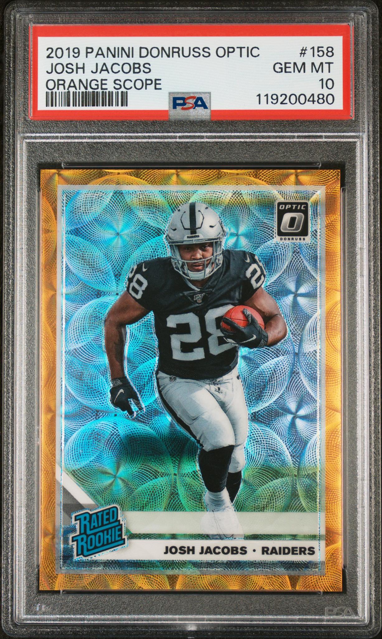 2019 Donruss Optic #158 Josh Jacobs /79 PSA 10