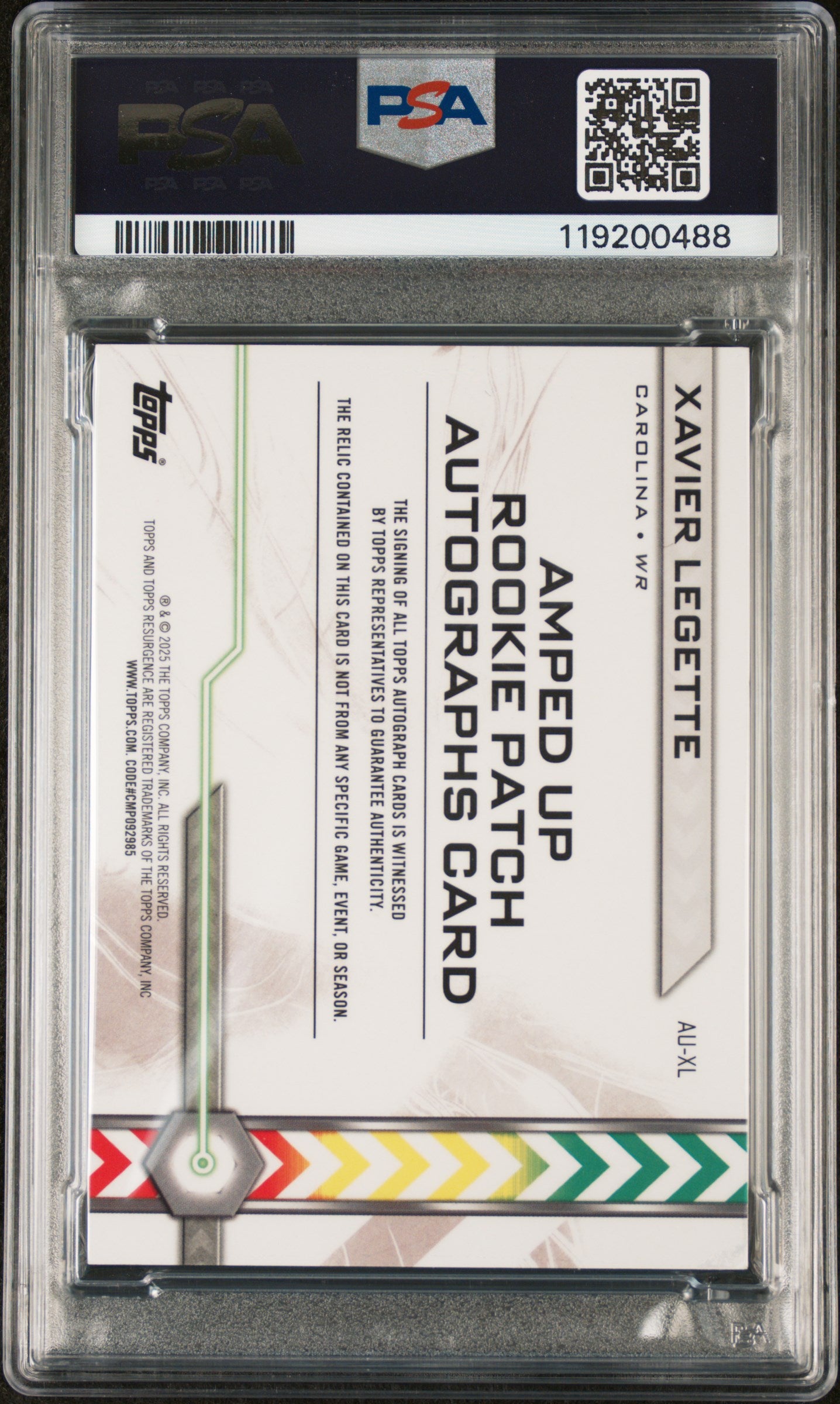 2024 Topps Resurgence #AUXL Xavier Legette Amped Up /50 PSA 9
