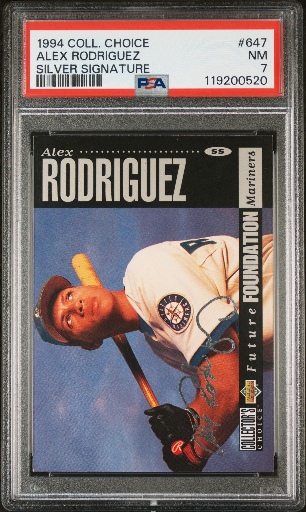 1994 Collector's Choice #647 Alex Rodriguez Silver Signature PSA 7