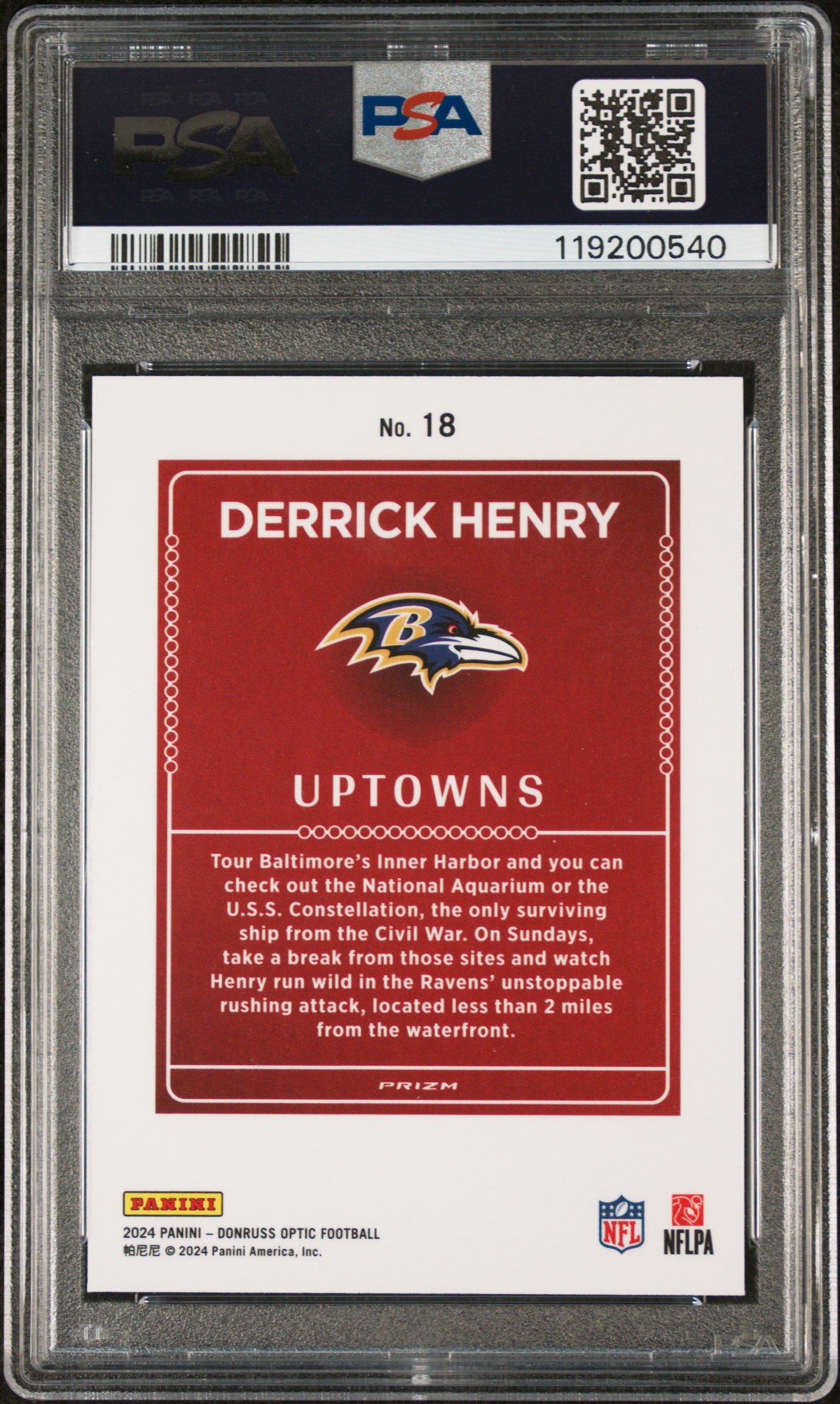 2024 Donruss Optic #18 Derrick Henry Uptowns PSA 9