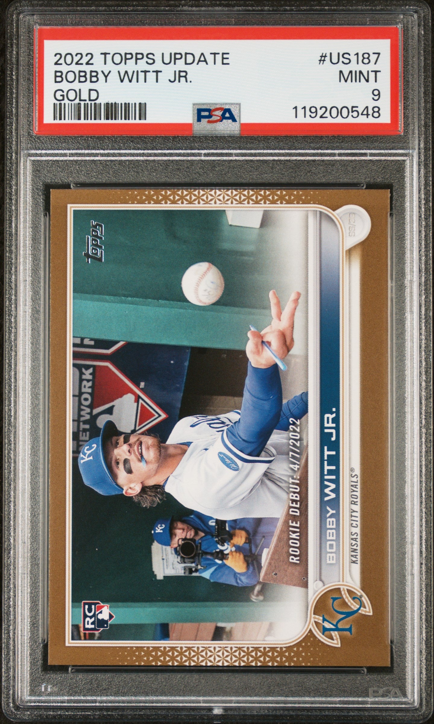 2022 Topps Update #US187 Bobby Witt Jr. Update Series /2022 PSA 9