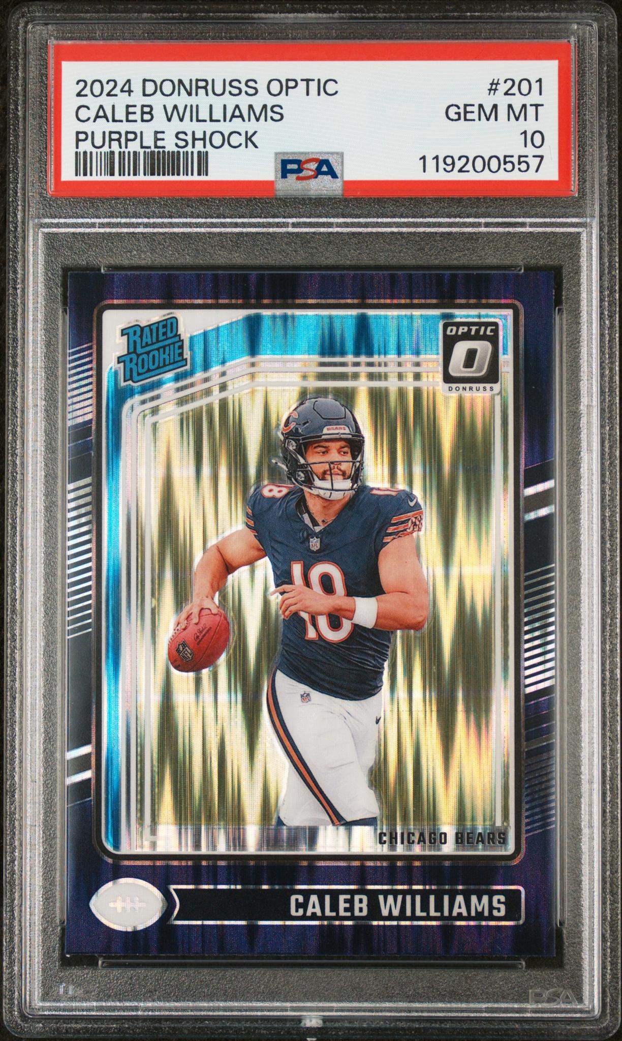 2024 Donruss Optic #201 Caleb Williams Rated Rookie PSA 10
