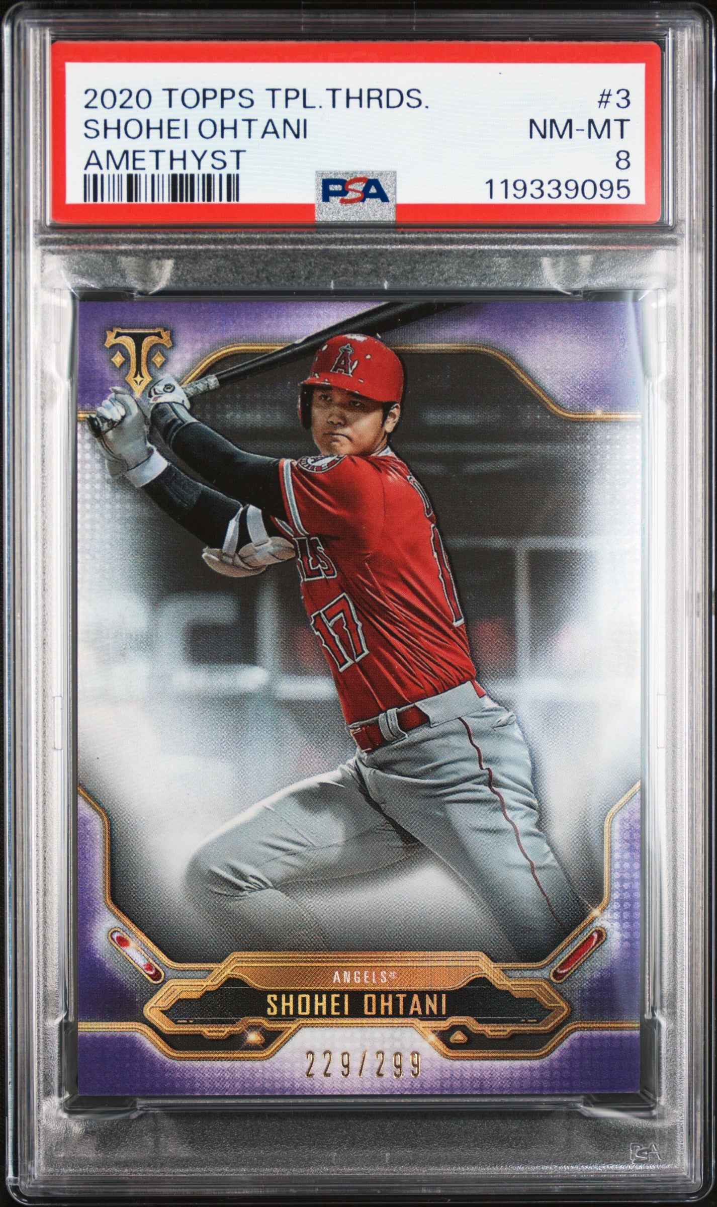 2020 Topps Triple Threads Amethyst Shohei Ohtani #3 /299 PSA 8