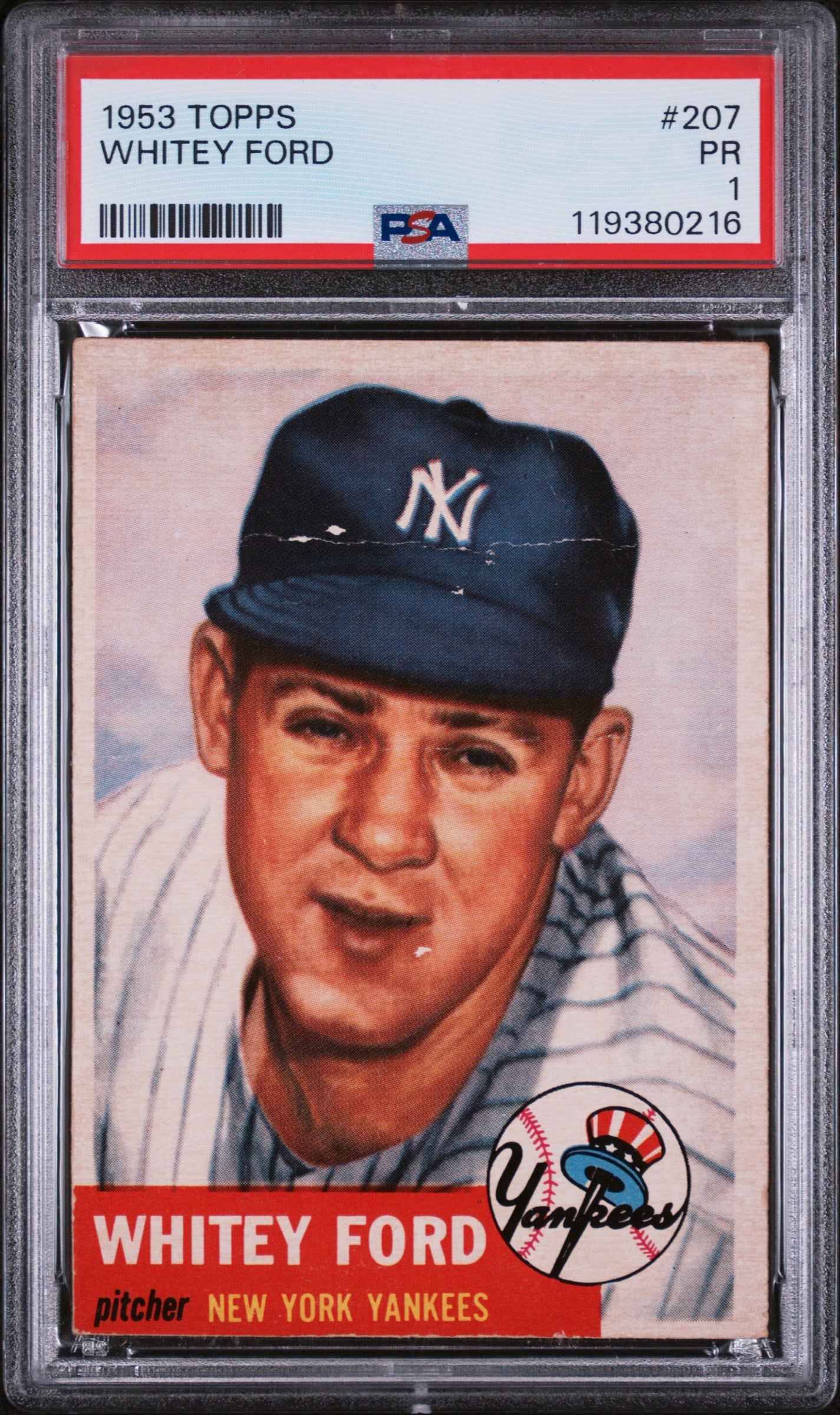 1953 Topps #207 Whitey Ford PSA 1