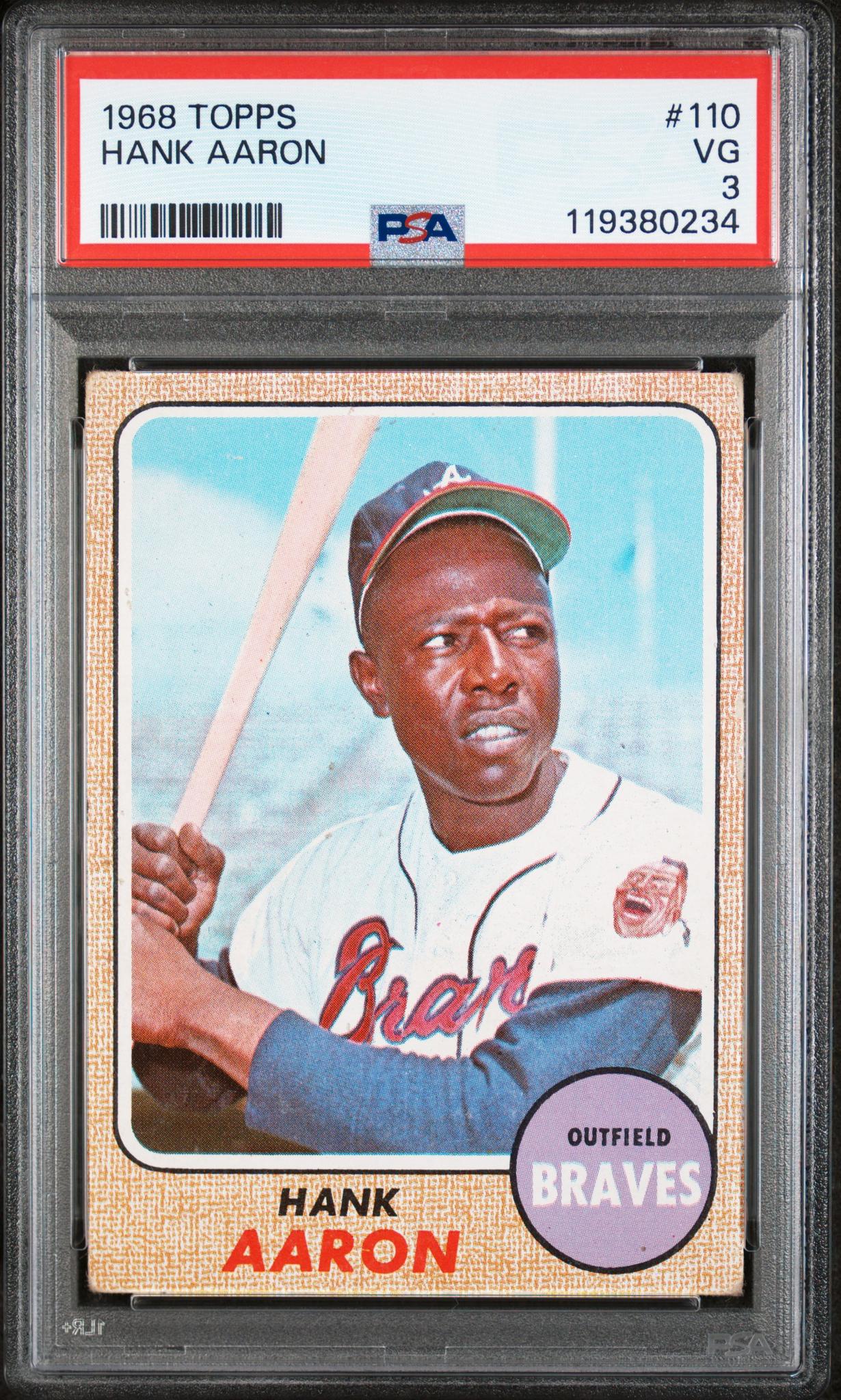 1968 Topps #110 Hank Aaron PSA 3