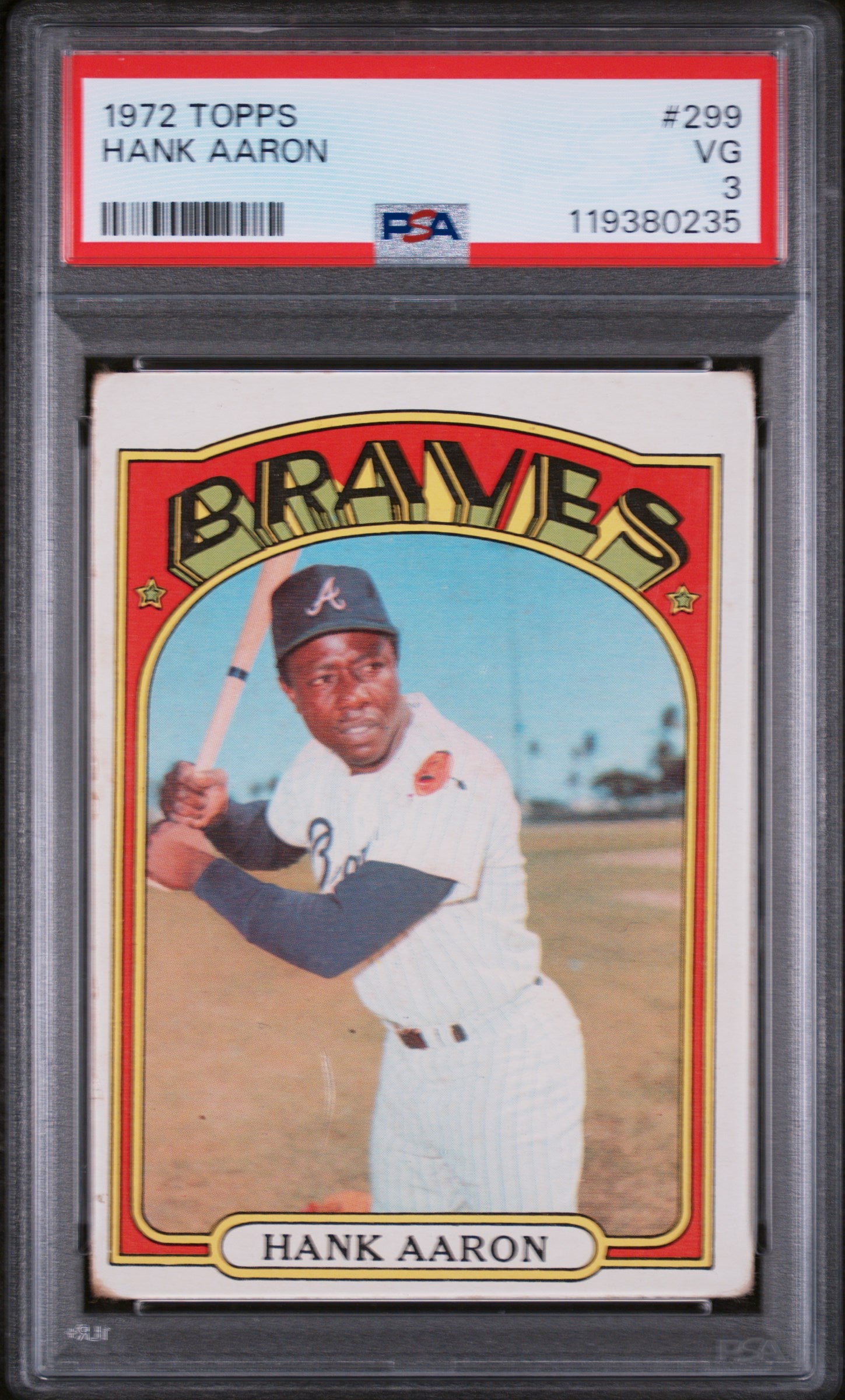 1972 Topps #299 Hank Aaron PSA 3