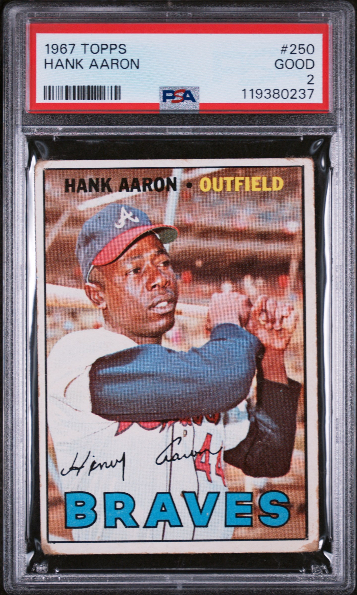1967 Topps #250 Hank Aaron PSA 2
