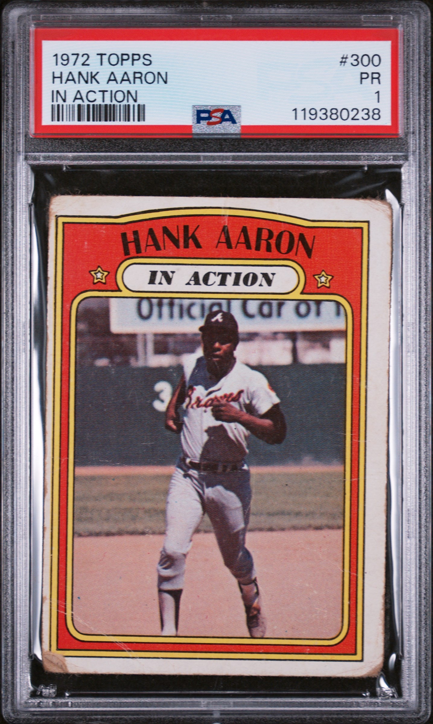 1972 Topps In Action Hank Aaron #300 PSA 1