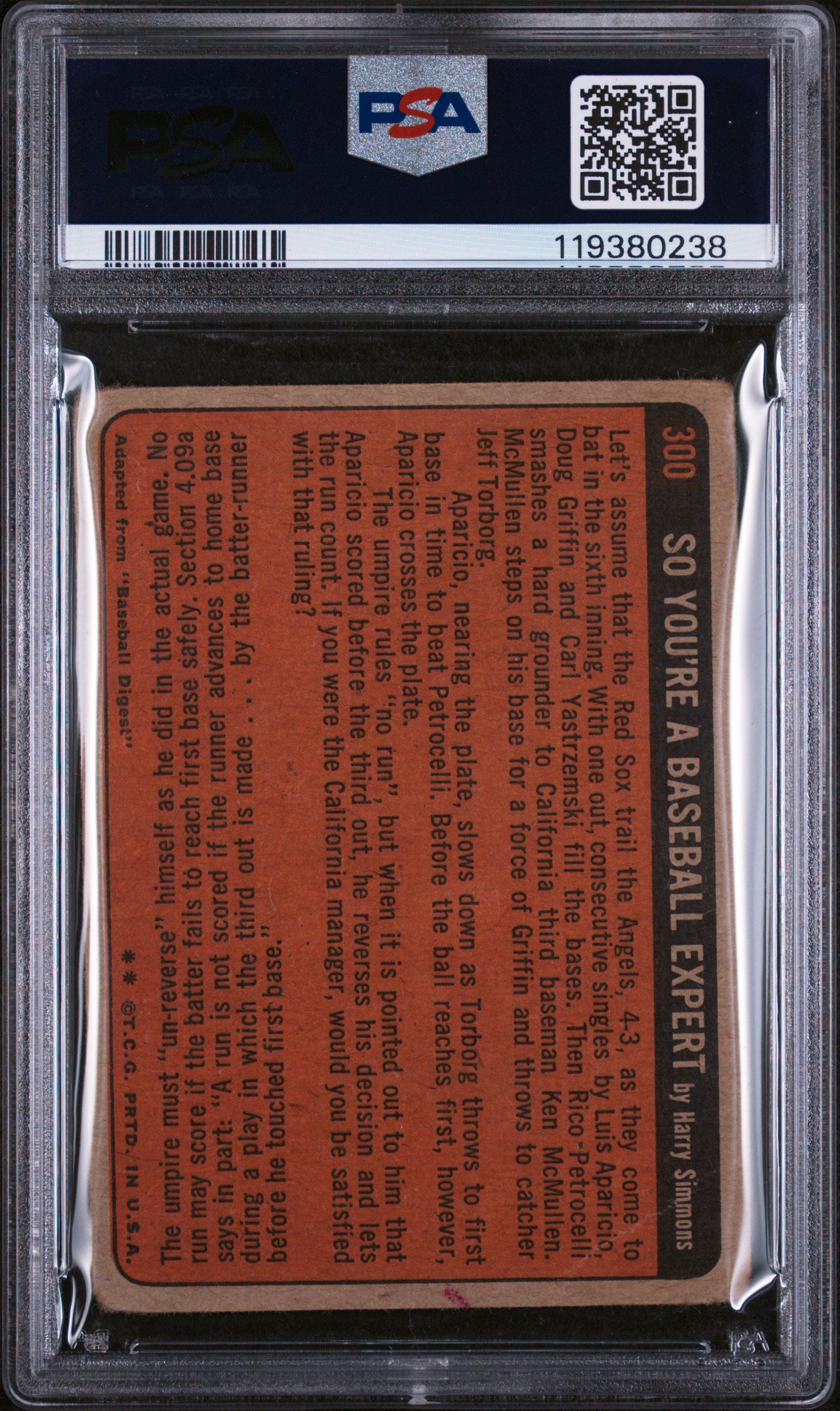 1972 Topps In Action Hank Aaron #300 PSA 1