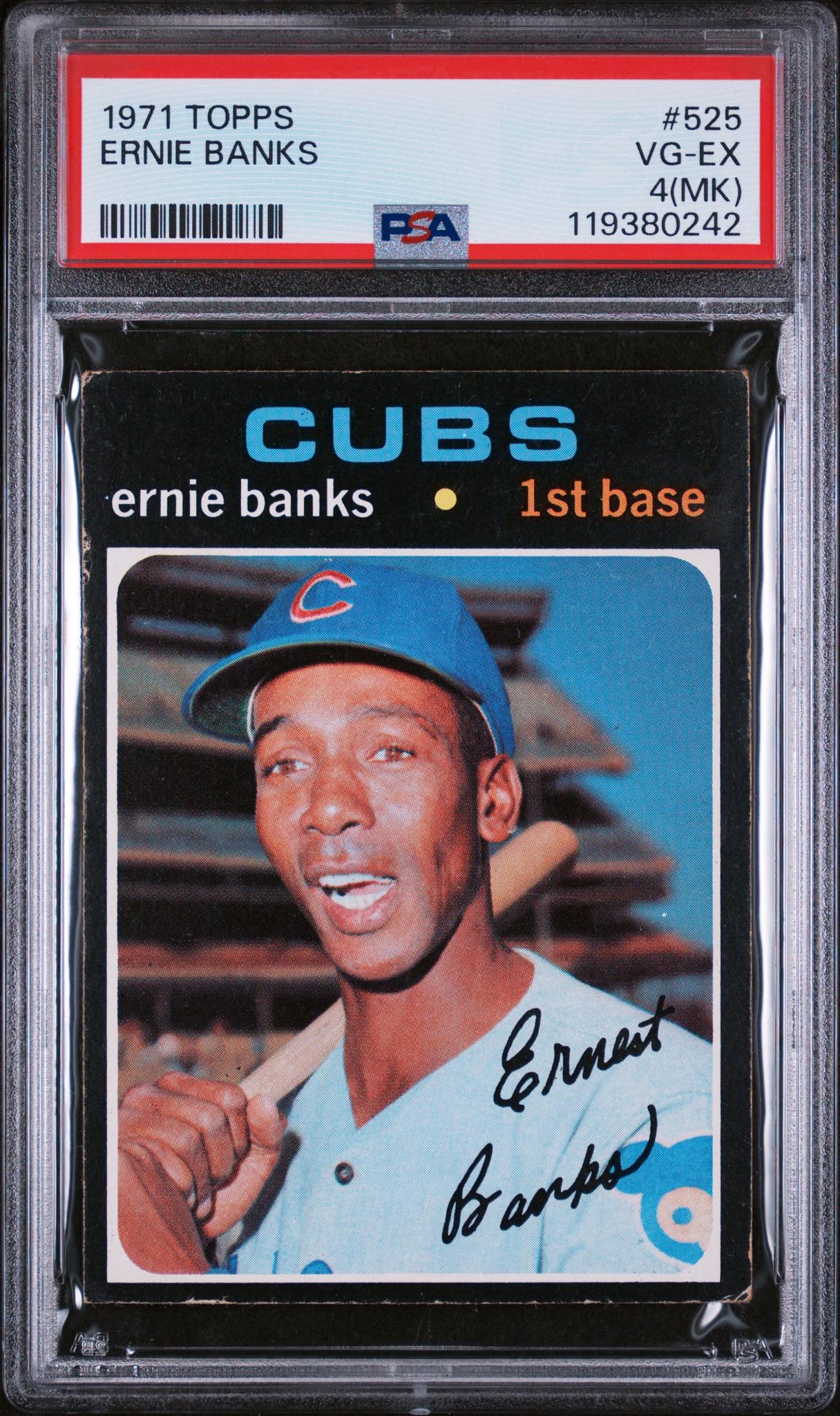 1971 Topps #525 Ernie Banks PSA 4