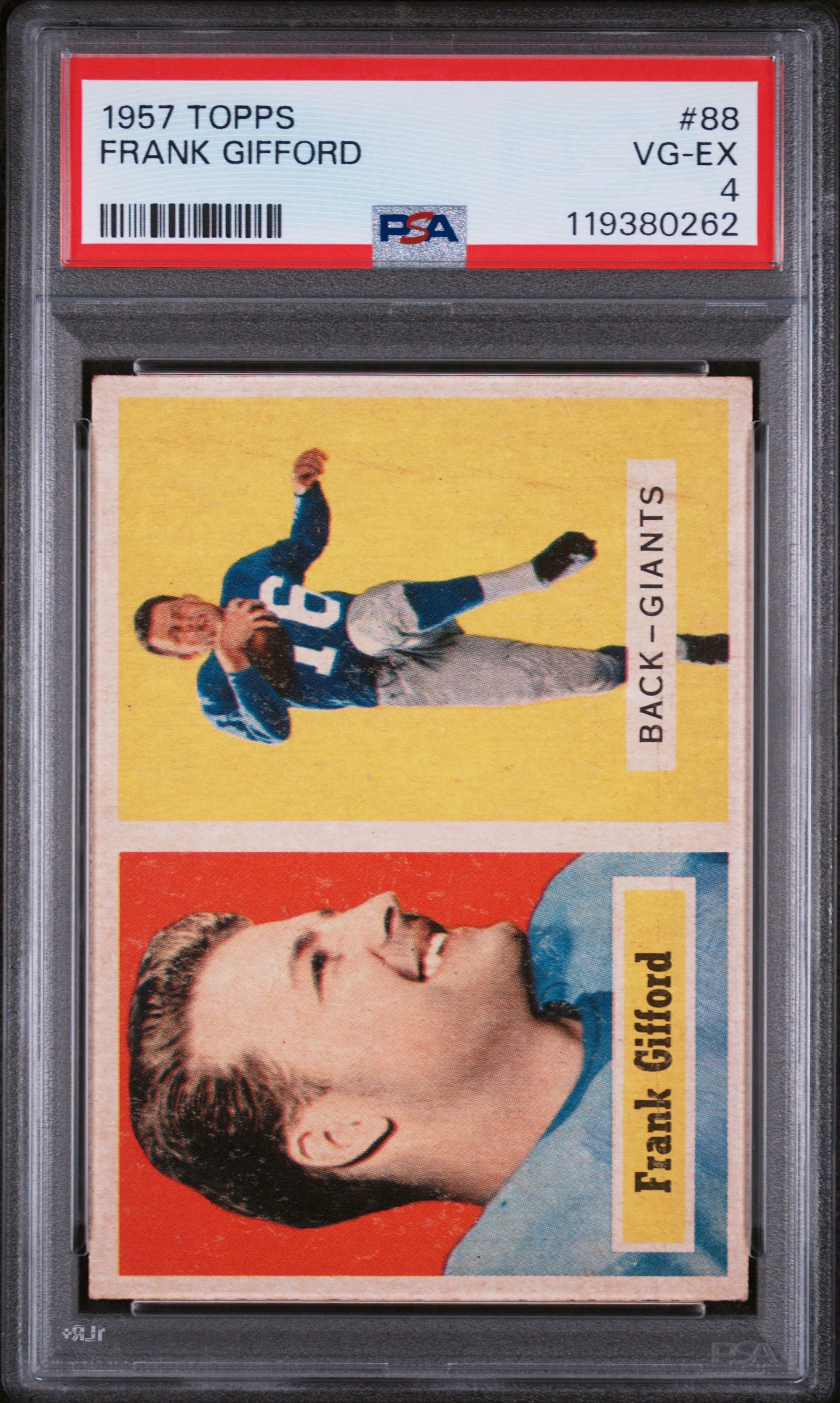 1957 Topps #88 Frank Gifford PSA 4