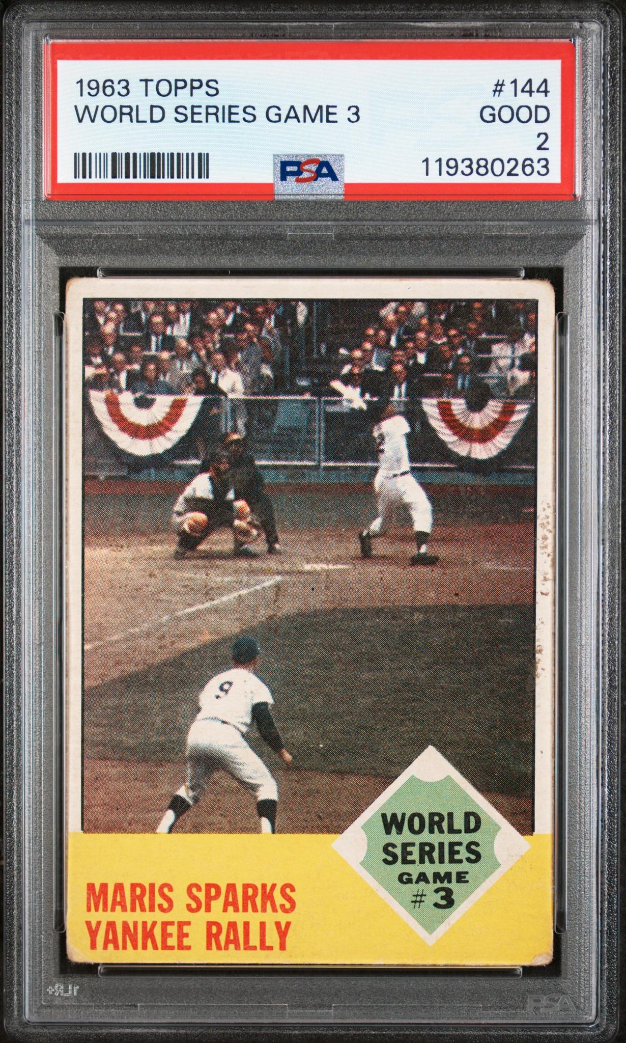 1963 Topps #144 Roger Maris World Series Game 3 PSA 2