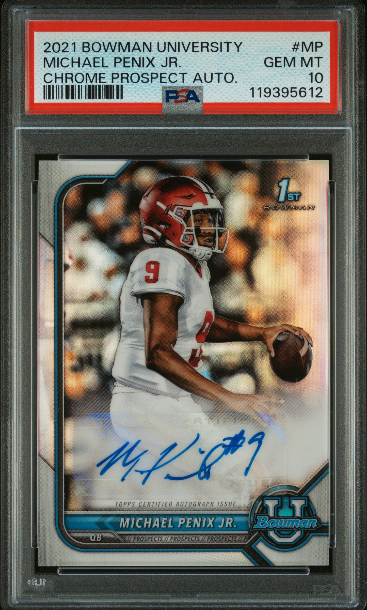 2021 Bowman University Chrome Prospect Auto Michael Penix Jr. #BCPA-MP PSA 10