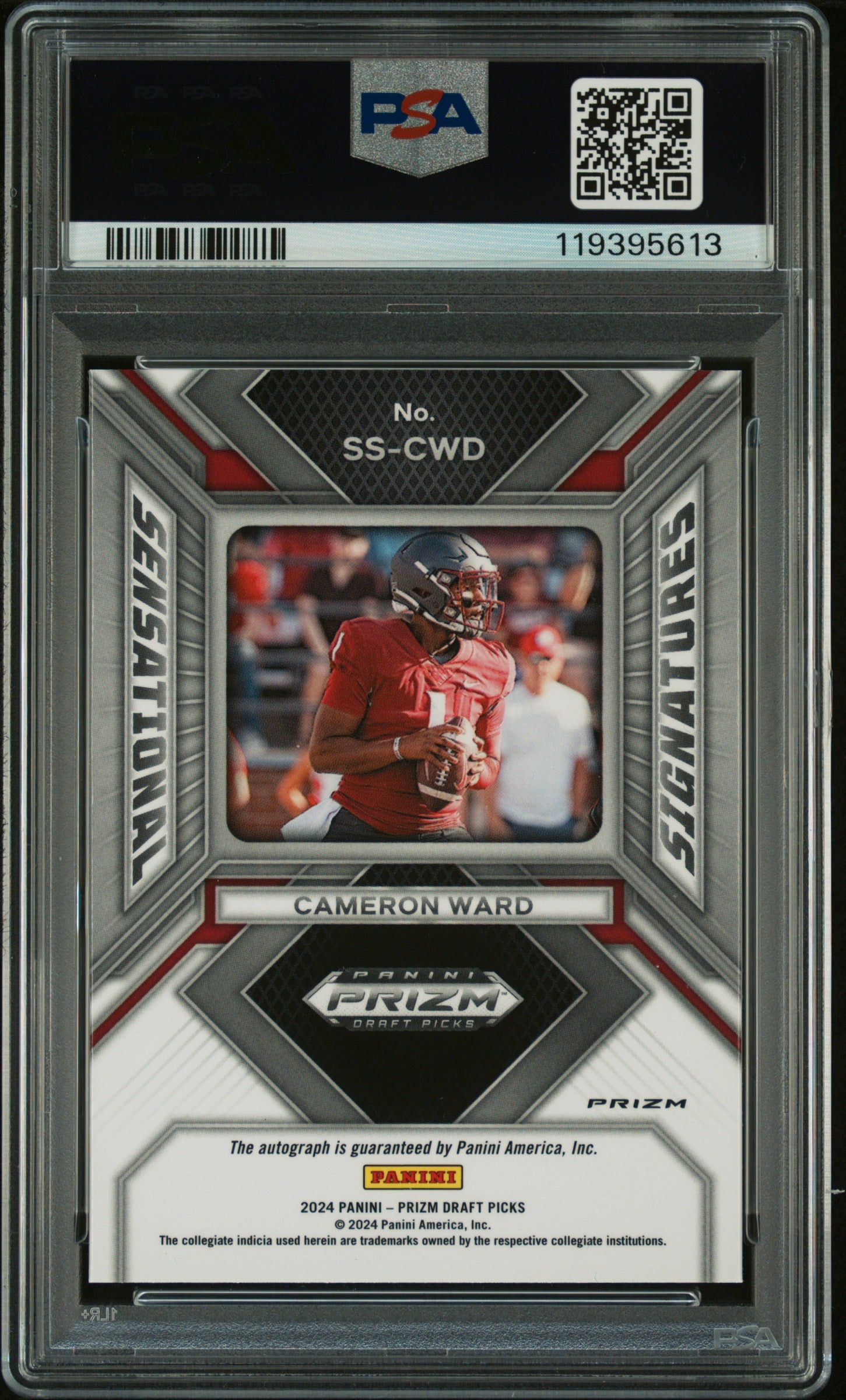 2024 Prizm #SS-CWD Cameron Ward Sensational Signatures PSA 10