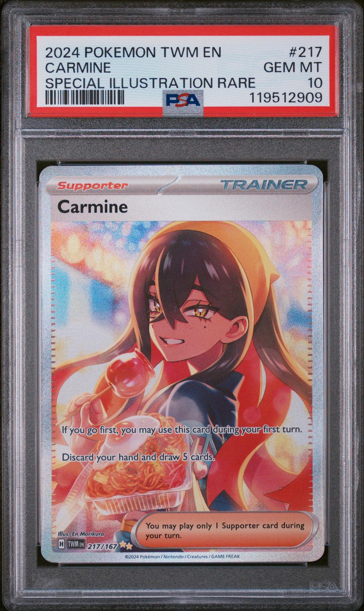 2024 Pokemon #217/167 Carmine Special Illustration Rare PSA 10