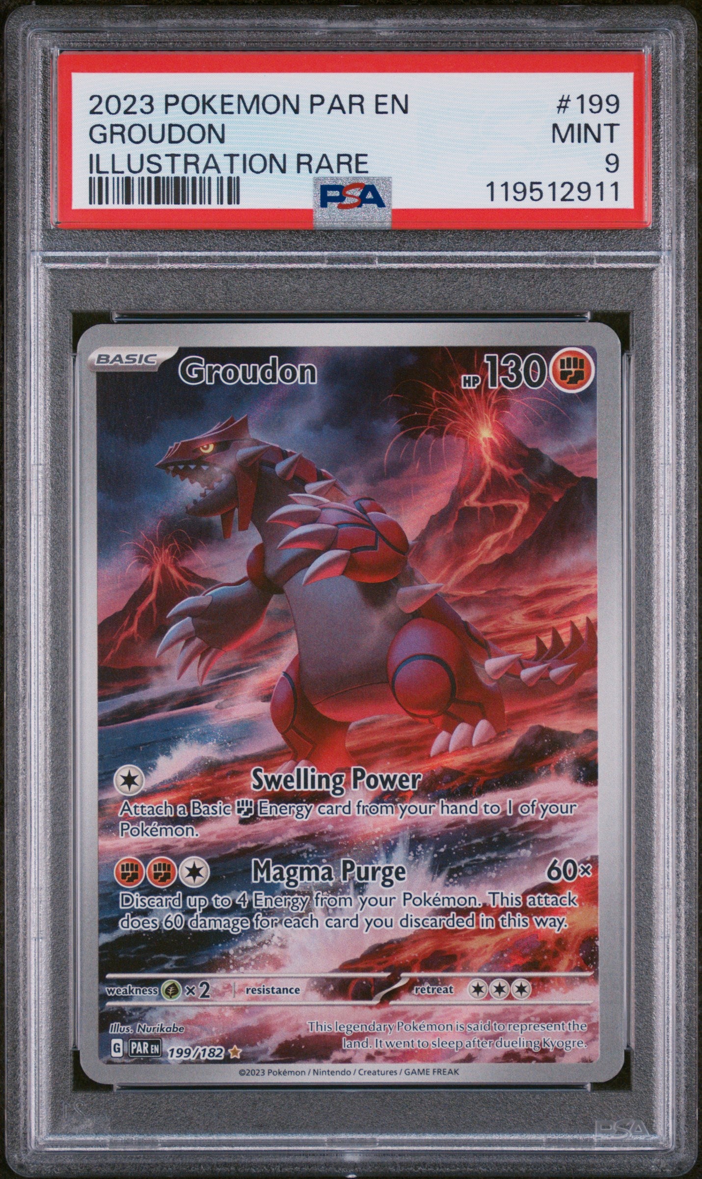 2023 Pokemon #199 Groudon Illustration Rare PSA 9