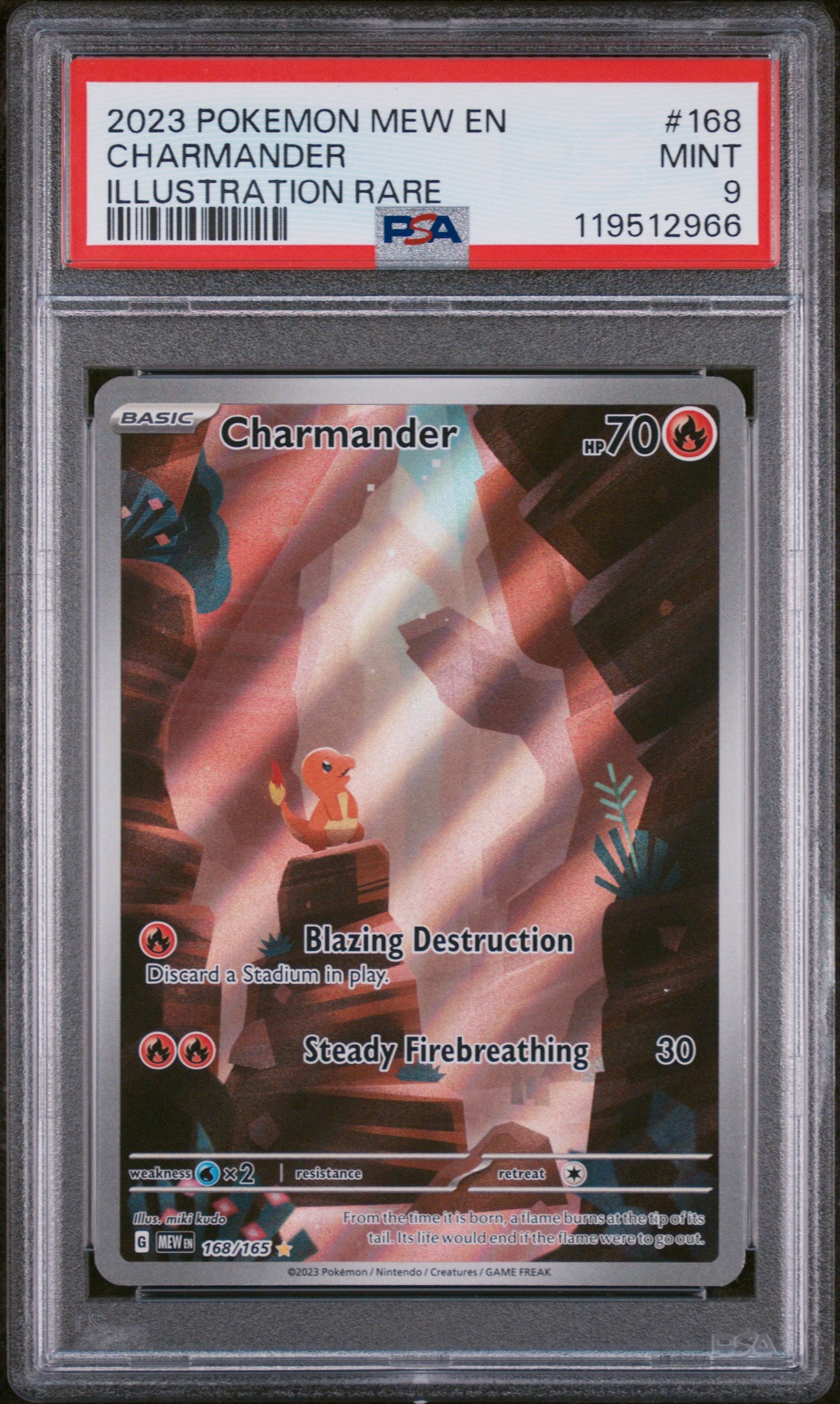2023 Pokémon Scarlet & Violet 151 Illustration Rare Charmander #168/165 PSA 9
