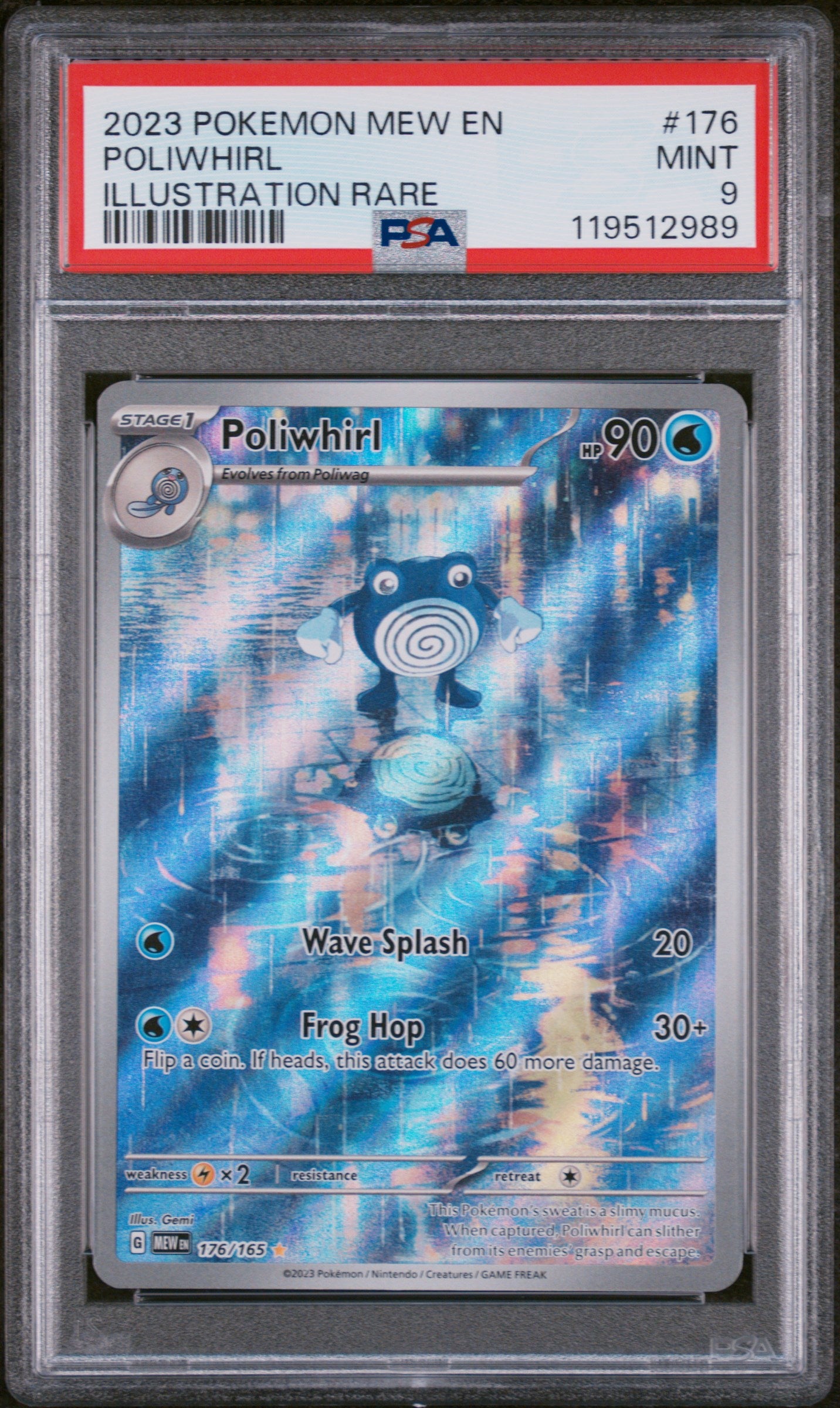 2023 Pokémon Scarlet & Violet 151 Illustration Rare Poliwhirl #176/165 PSA 9