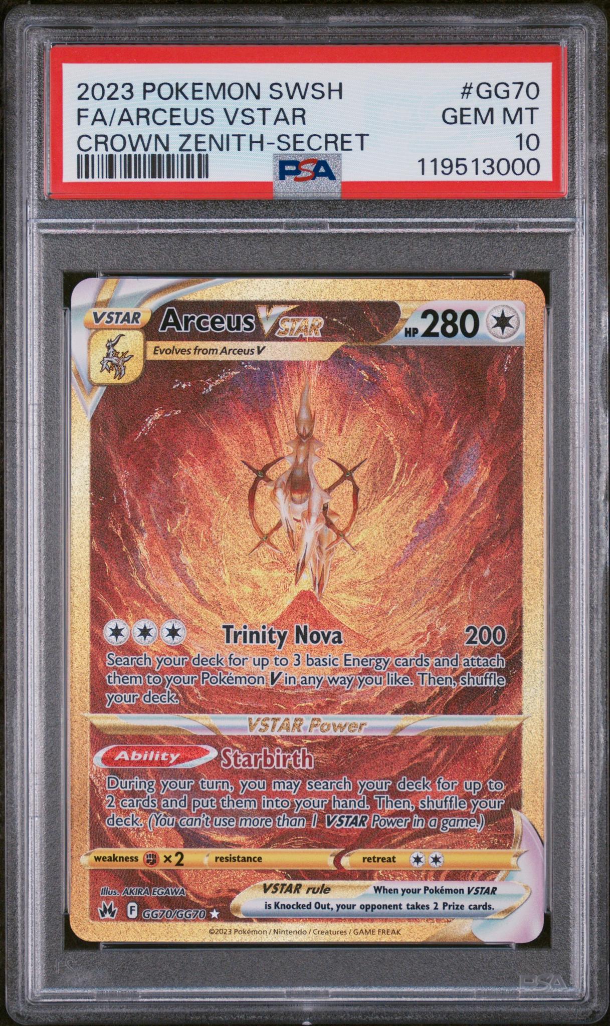 2023 Pokemon SWSH #GG70 Arceus VSTAR Crown Zenith-Secret PSA 10