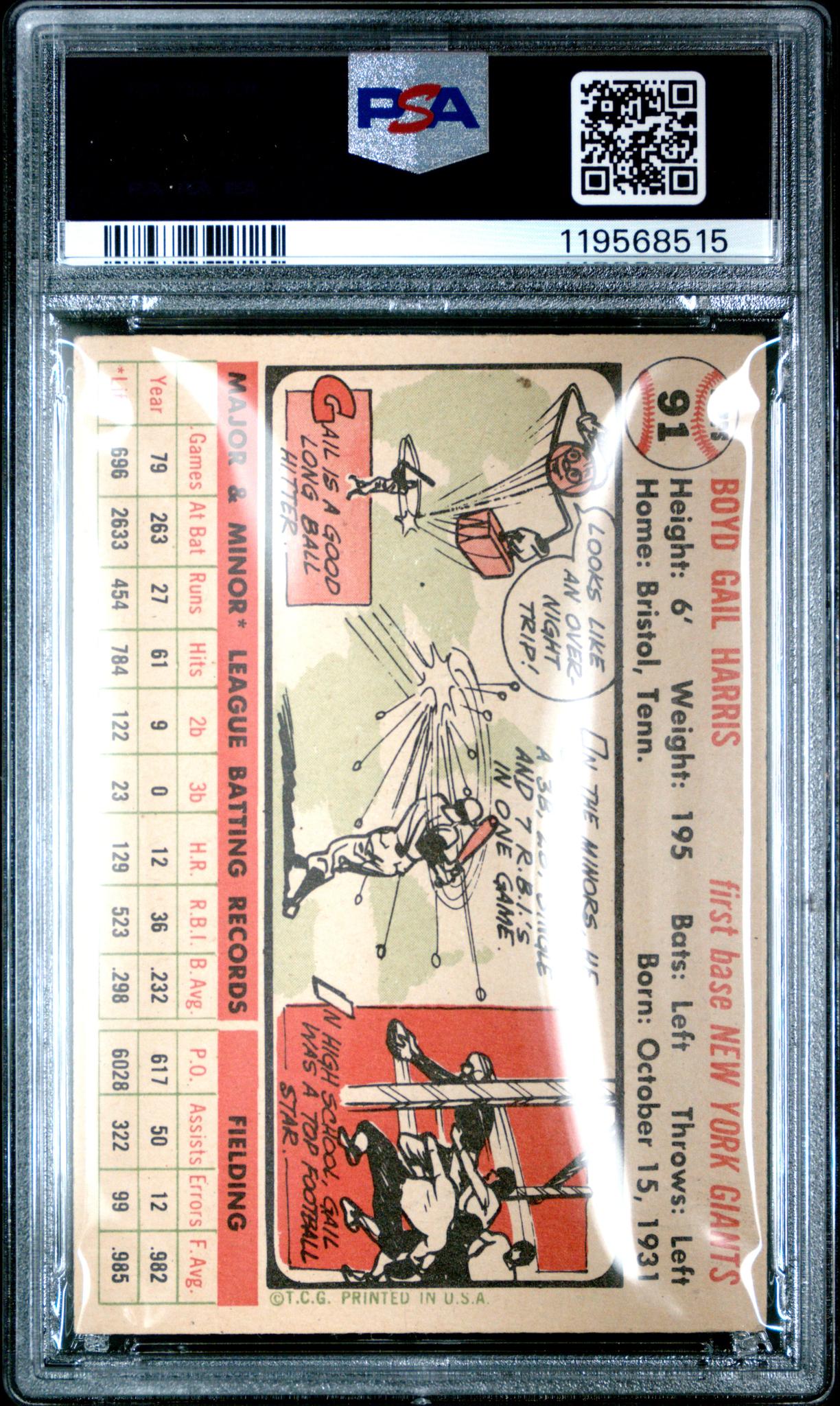 1956 Topps Gail Harris #91 PSA 4