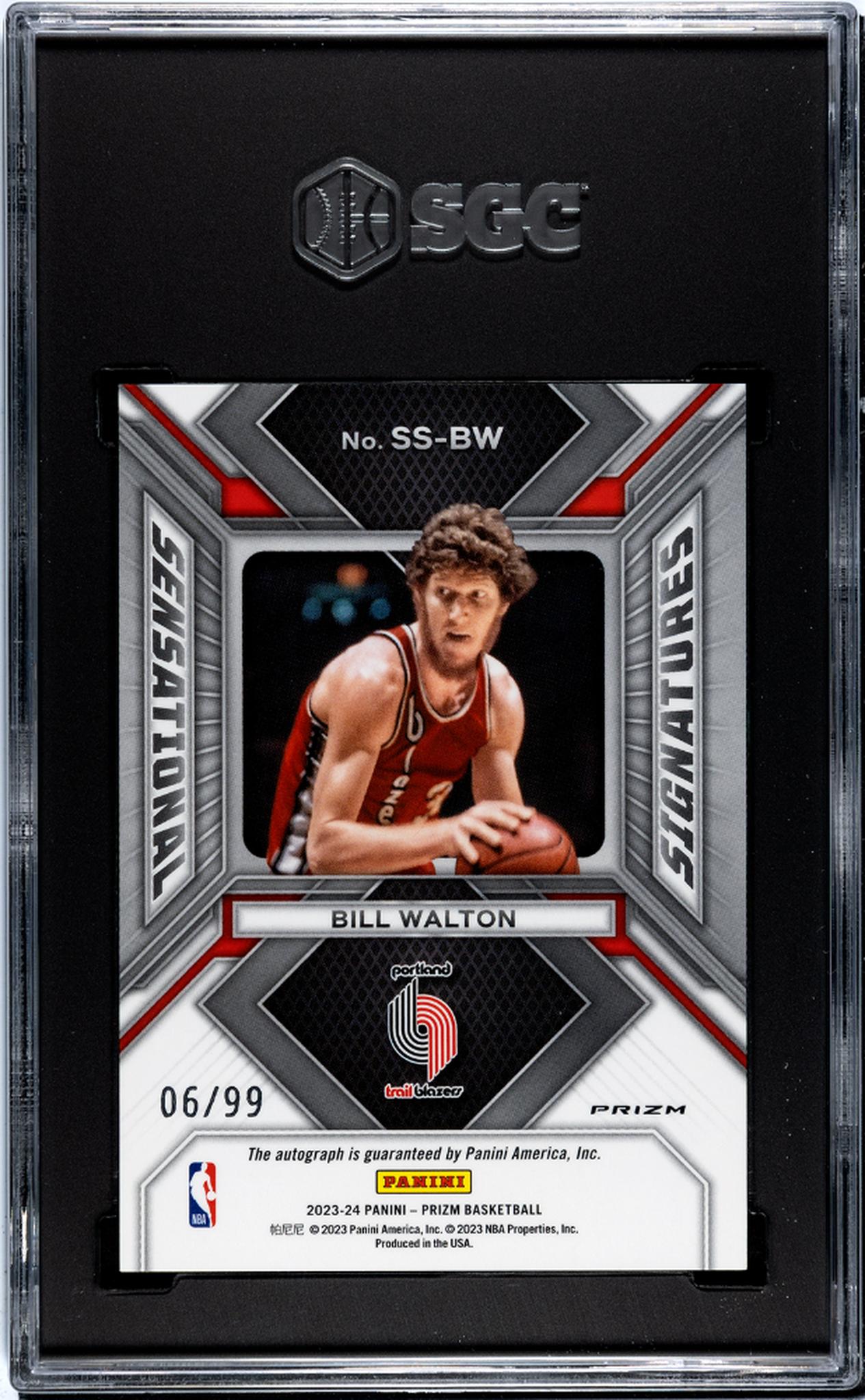 2023 Prizm #SS-BW Bill Walton Sensational Signatures /99 SGC 9.5