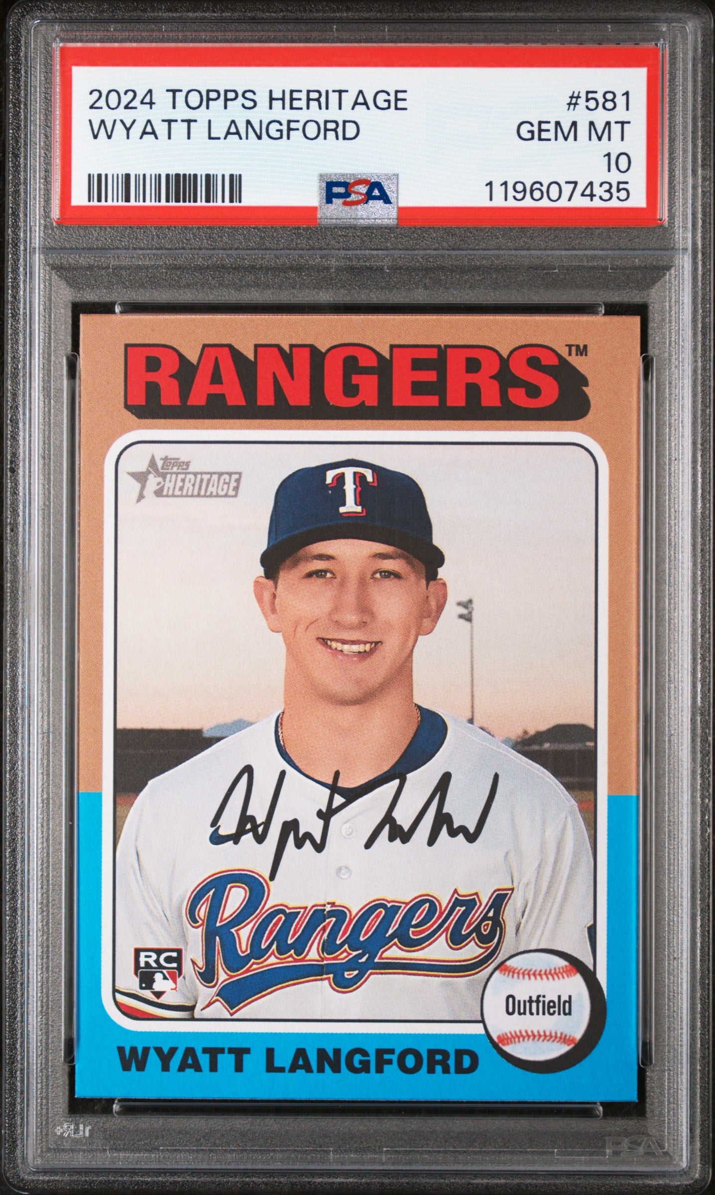 2024 Topps Heritage Wyatt Langford #581 RC PSA 10